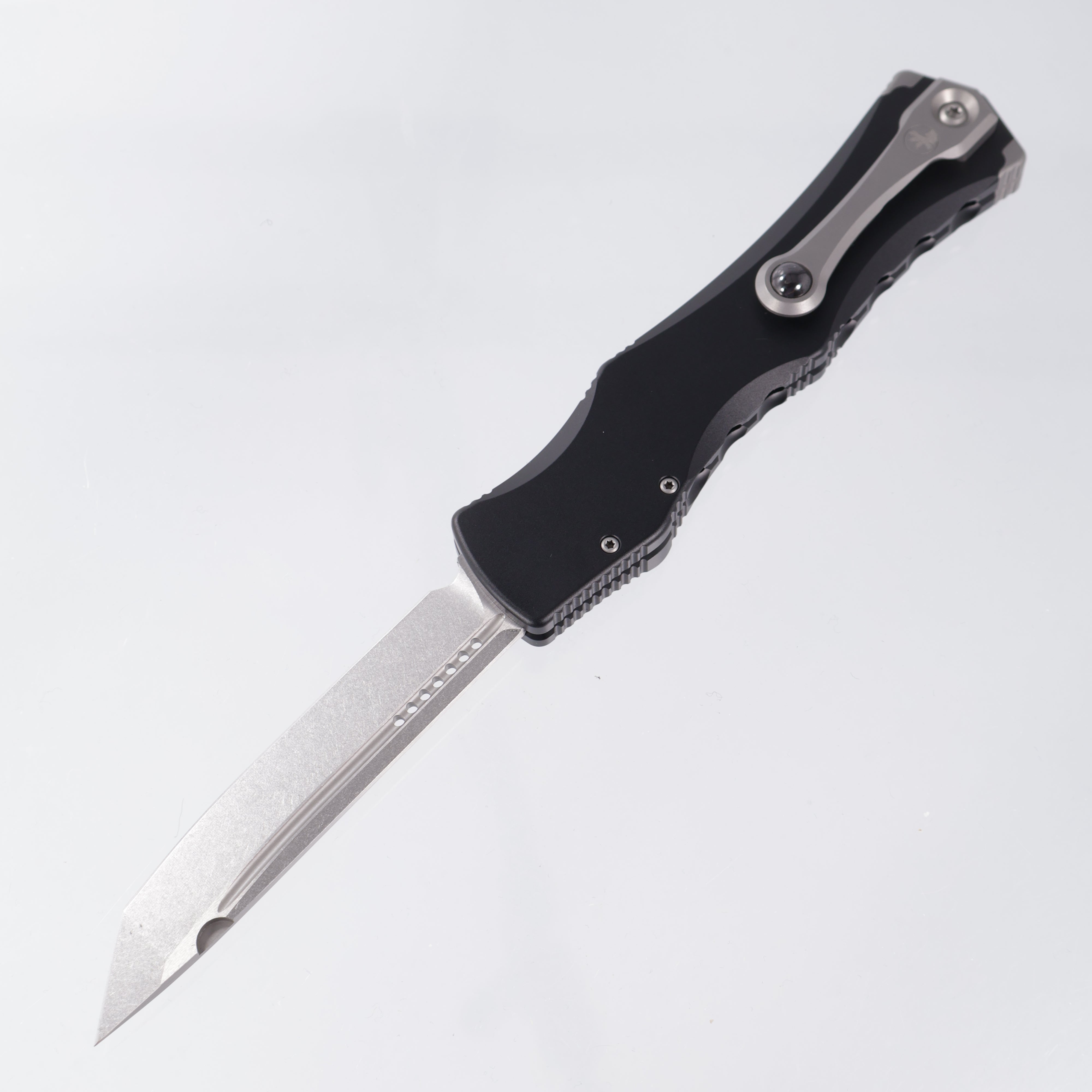 Microtech Marfione Select Halo IV Tanto - Black Aluminum w/ Double Vapor Blast Stainless Hardware - Stonewash M390MK - 1151-10MS1 *PRE-OWNED*