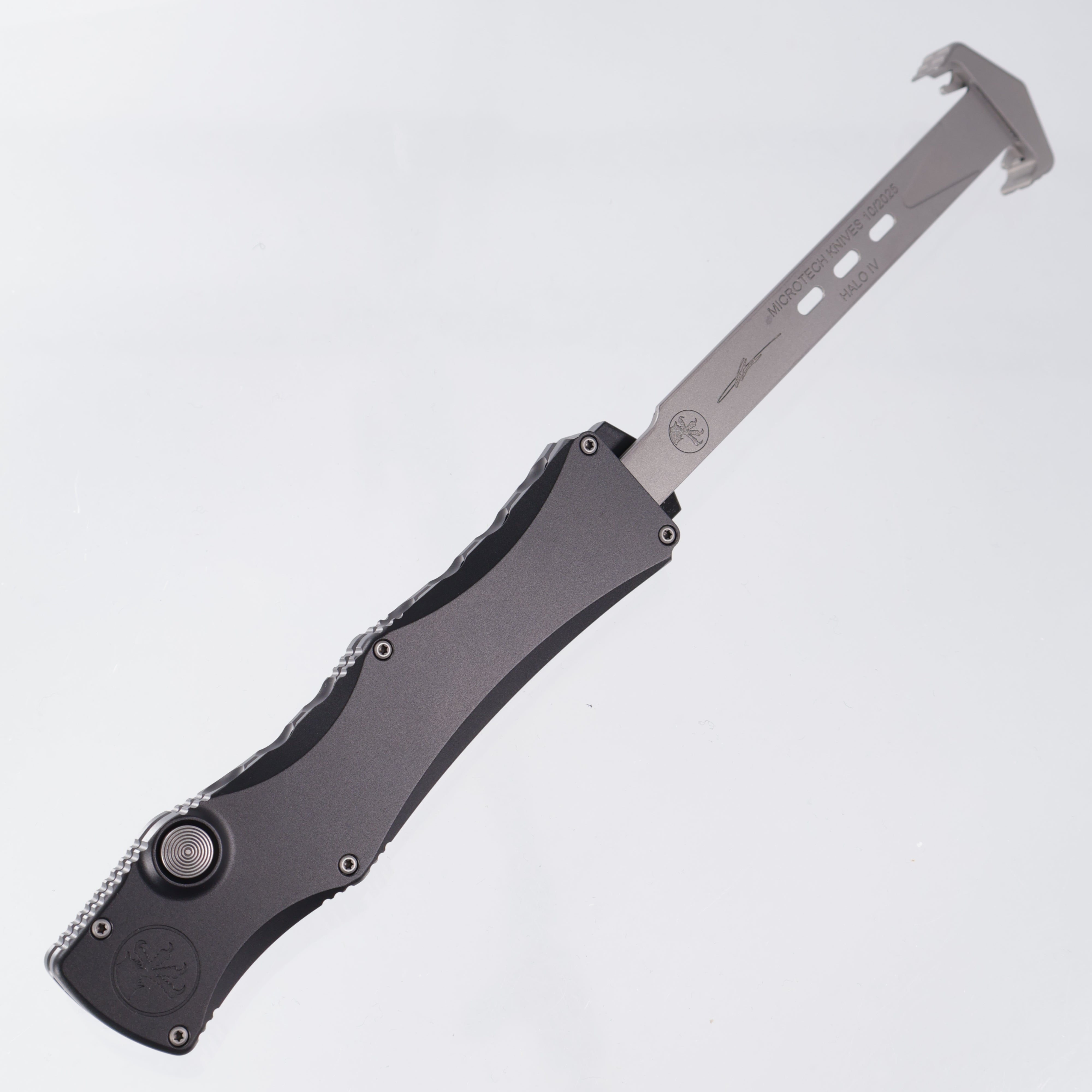 Microtech Marfione Select Halo IV Tanto - Black Aluminum w/ Double Vapor Blast Stainless Hardware - Stonewash M390MK - 1151-10MS1 *PRE-OWNED*