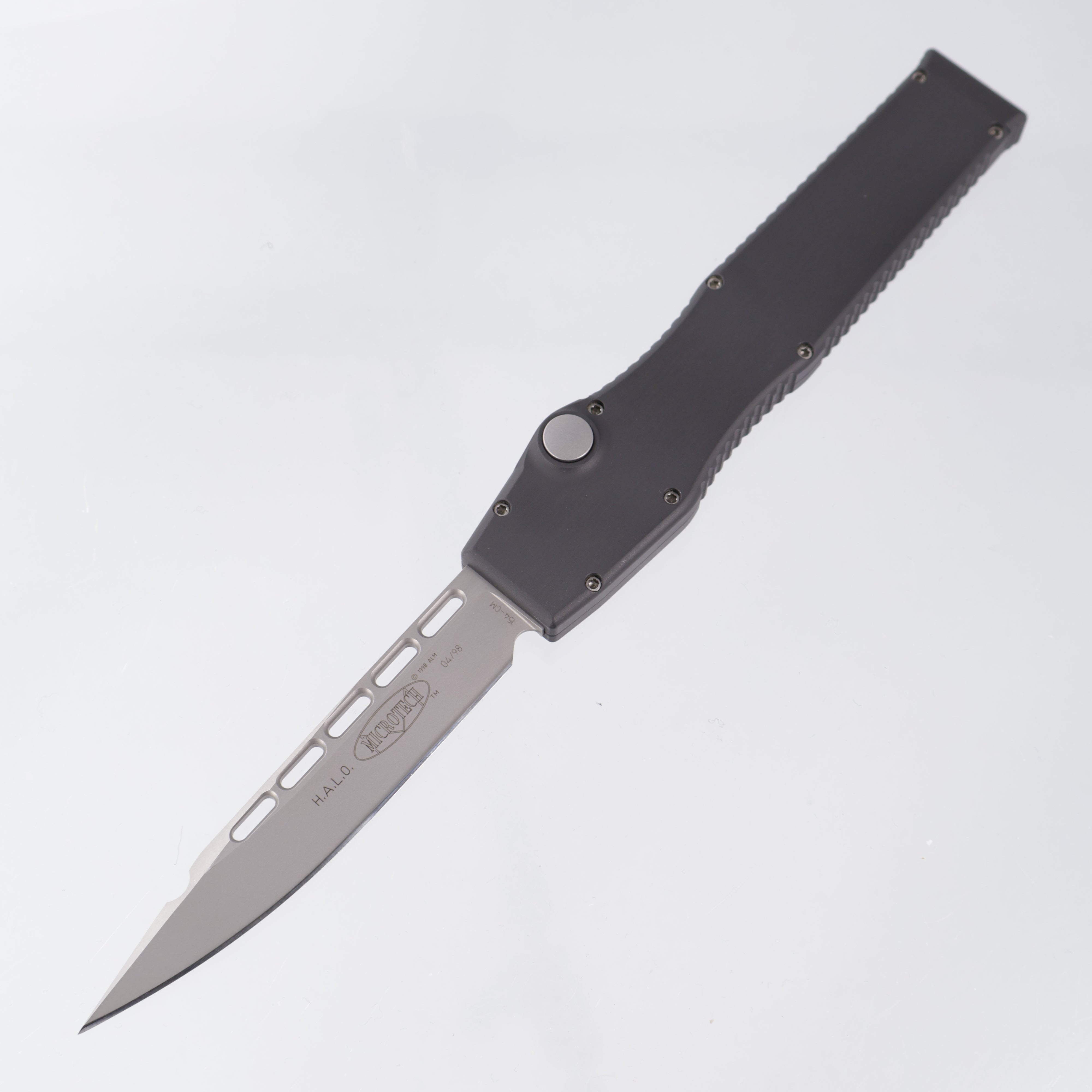 Microtech Halo II Single Edge - Dark Gray Aluminum Chassis - Beadblast 154CM - 04/98 Build *PRE-OWNED*