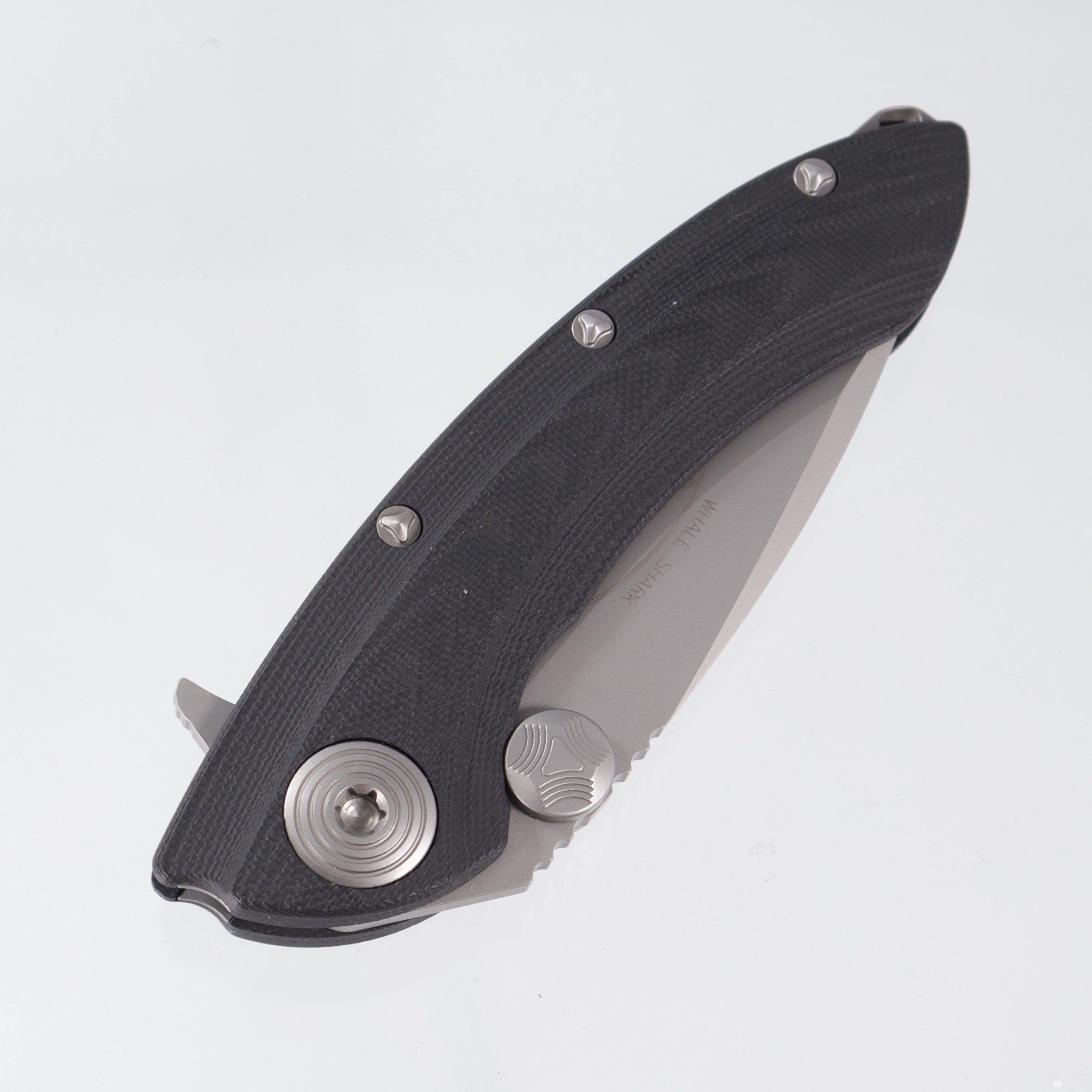 Microtech Whaleshark V-Grind - Black G10 - Beadblast Partial Serrate S35VN - 167-8 *PRE-OWNED*