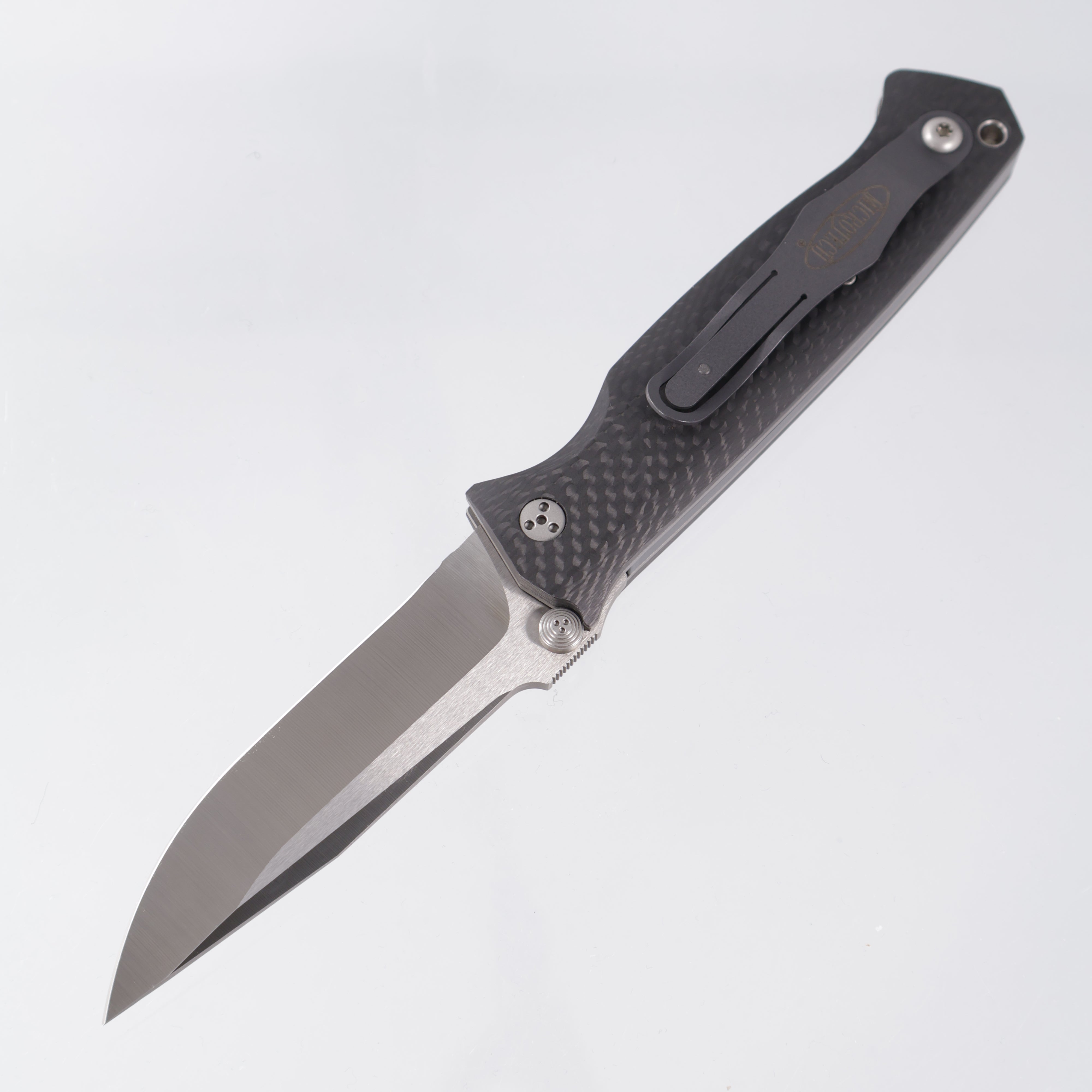 Microtech CMTX-5-A Dual Action - Carbon Fiber Scales w/ Clip Release - Satin Partial Serrate S30V - 10/2004 Build *PRE-OWNED* & *NO BOX*