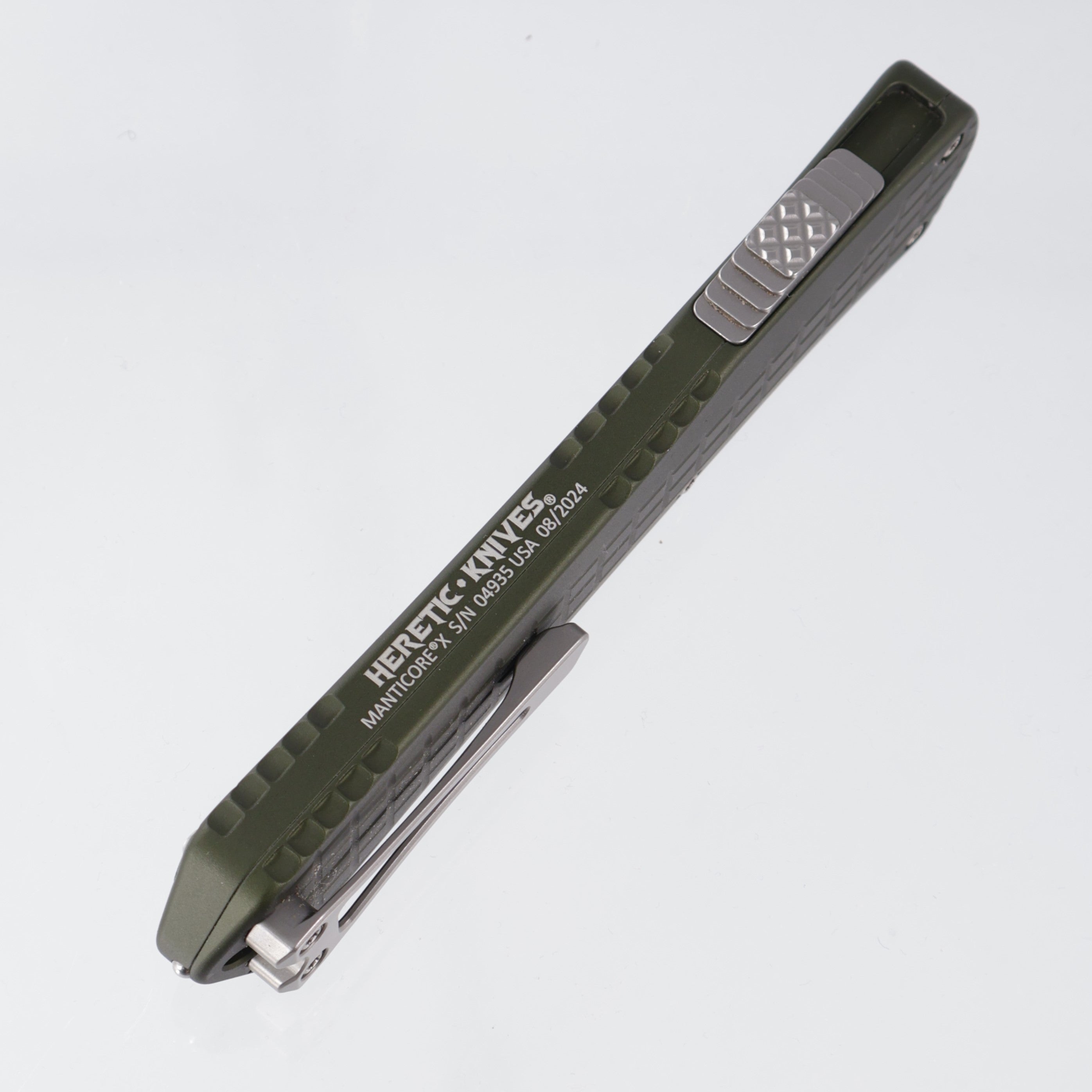 Heretic Manticore X Recurve - OD Green Frag Aluminum - Stonewash Magnacut - H033F-2A-GRN *PRE-OWNED*