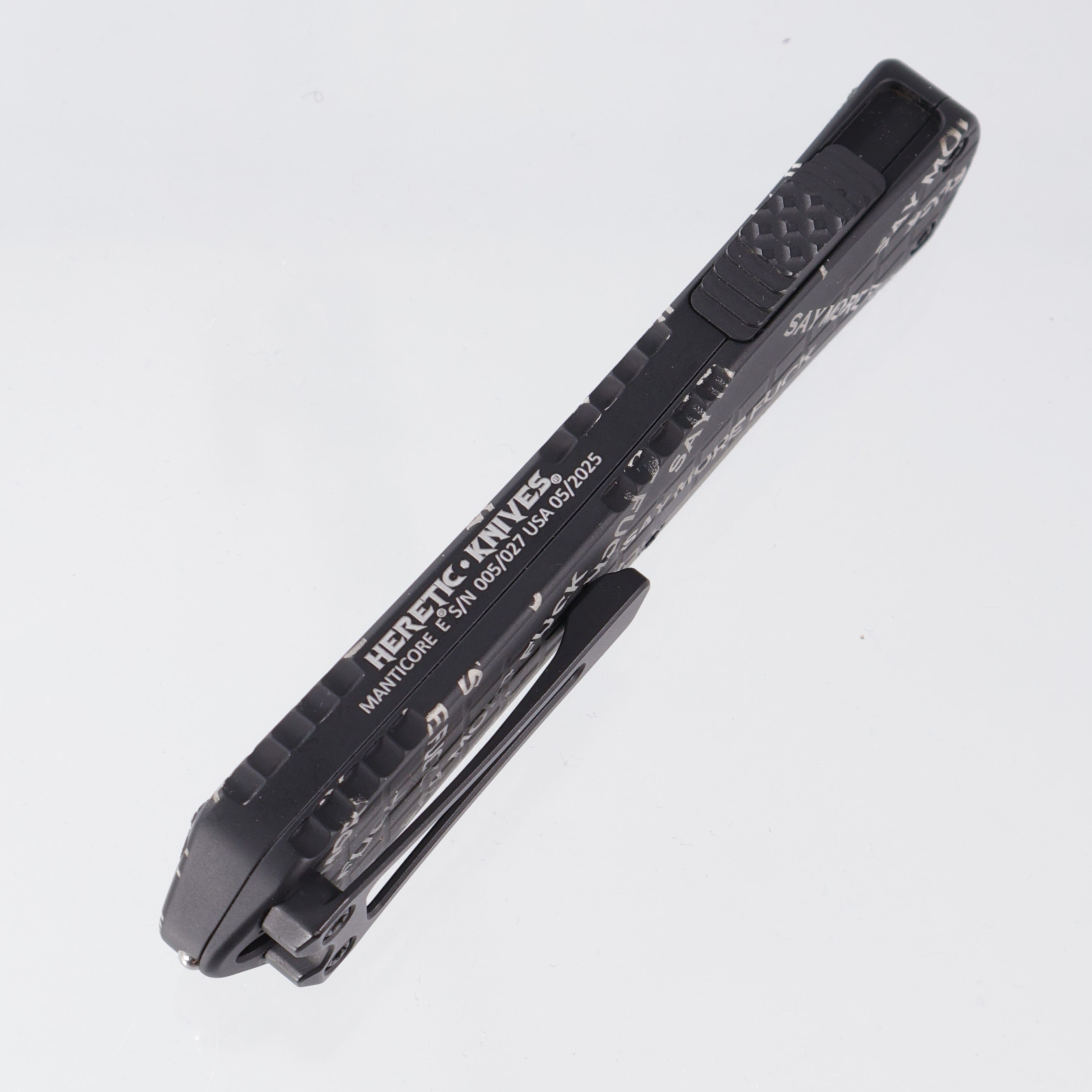 Heretic Manticore E Recurve - Snugglez Says “Say More Fuck” Edition - 2-Tone Magnacut - H029F-10A-FU - S/N: 005 *PRE-OWNED*
