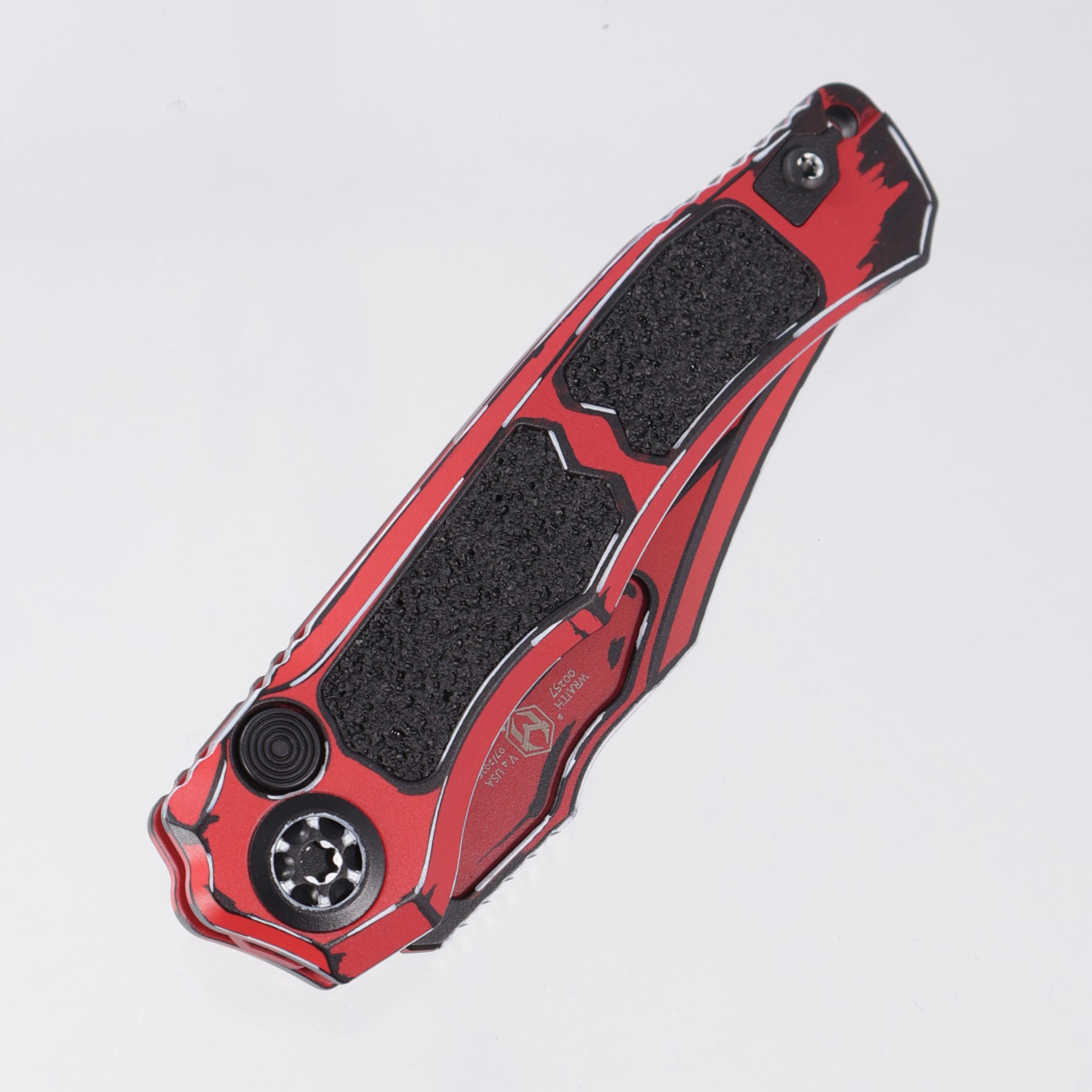 Heretic Wraith V4 Auto Bowie - Red Cel Shade - Cerakote Magnacut - H002-CS-RED *PRE-OWNED*