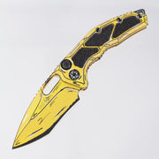 Heretic Knives Medusa Auto Recurve - Yellow Cel Shading - Cerakote Magnacut - H012-CS-YW *PRE-OWNED*