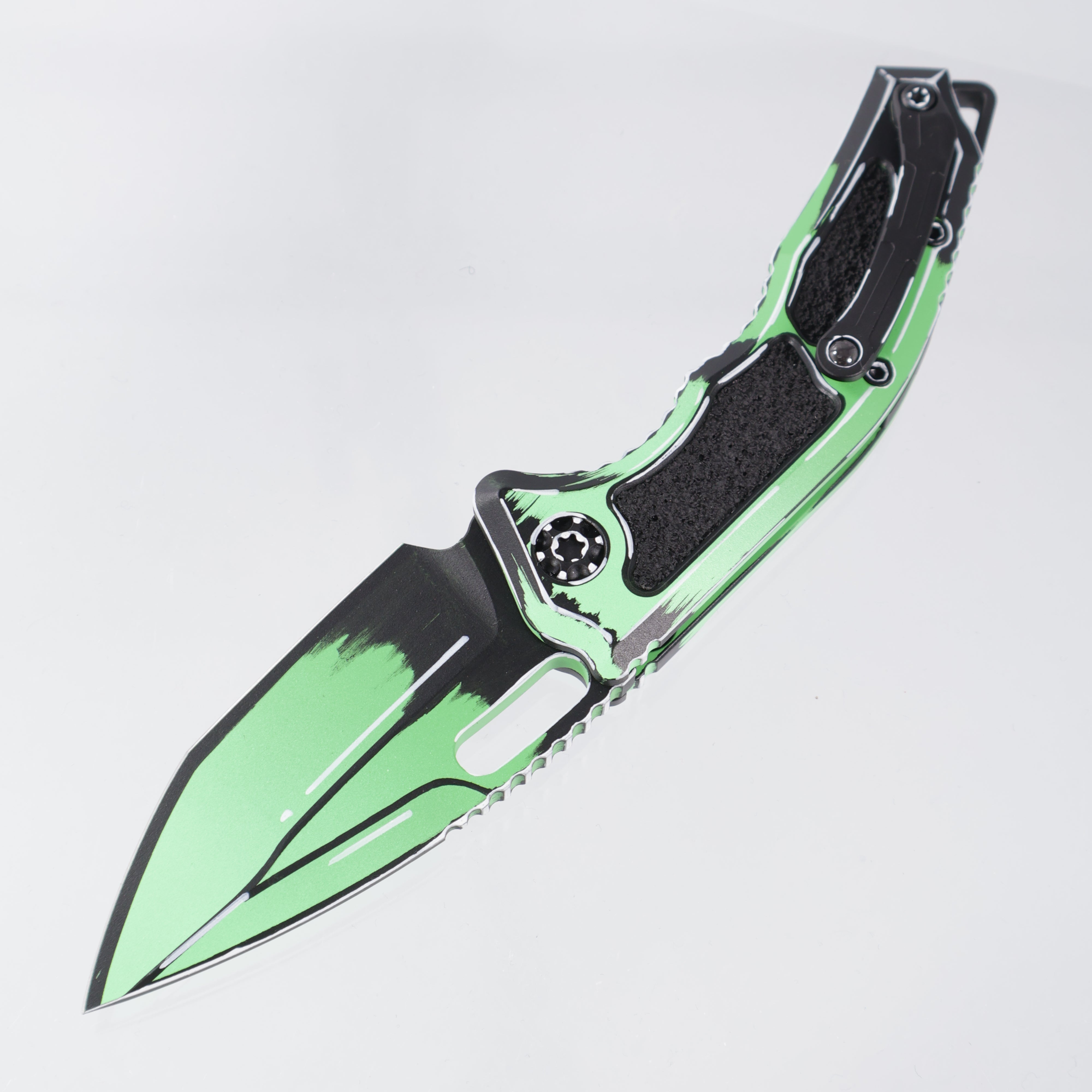 Heretic Medusa V3 Auto Tanto - Toxic Green Cel-Shade Cerakote Magnacut - H011-CS-TX *PRE-OWNED*
