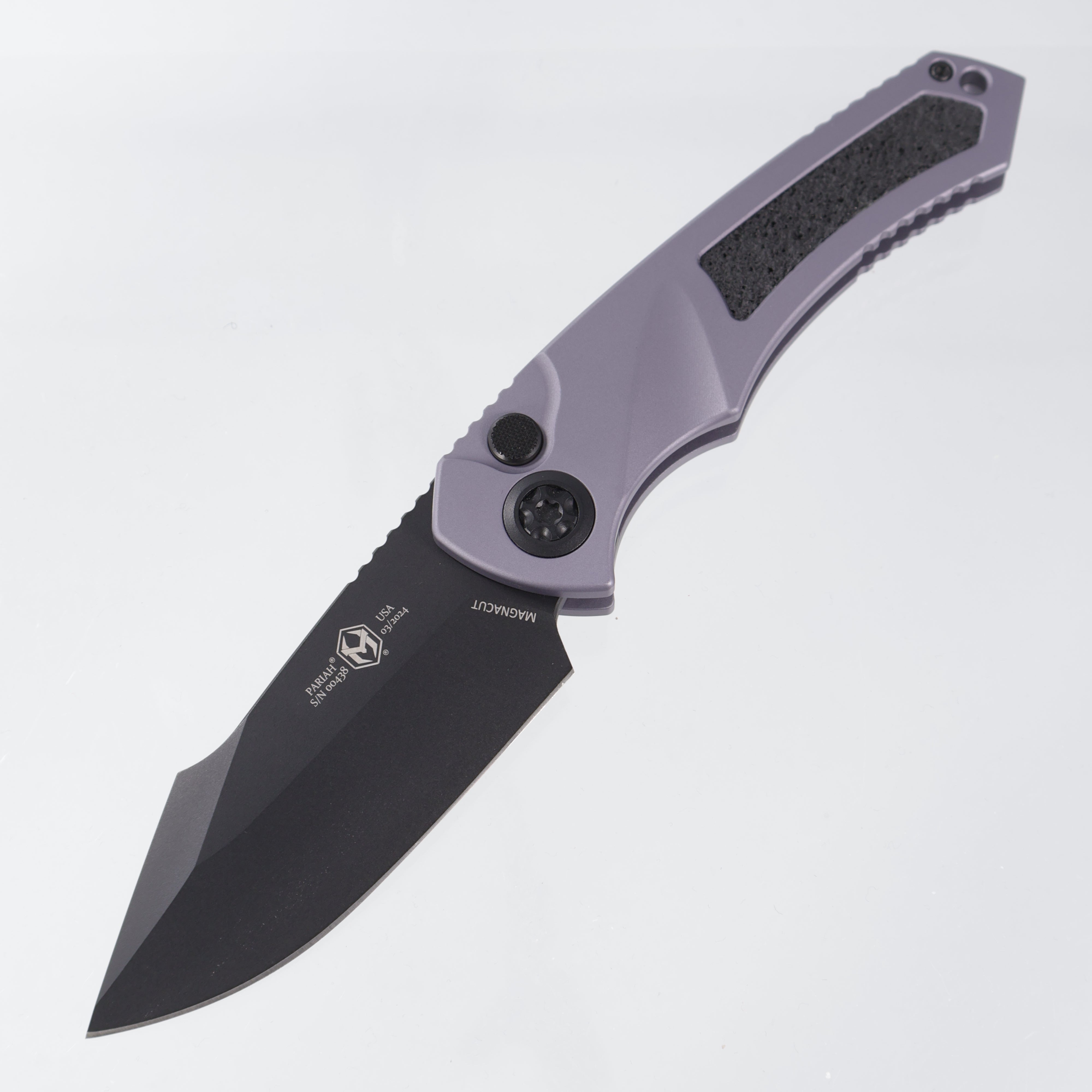 Heretic Pariah Auto SIngle Edge - Gray Aluminum - Black Magnacut - H048-4A-GRY *PRE-OWNED*