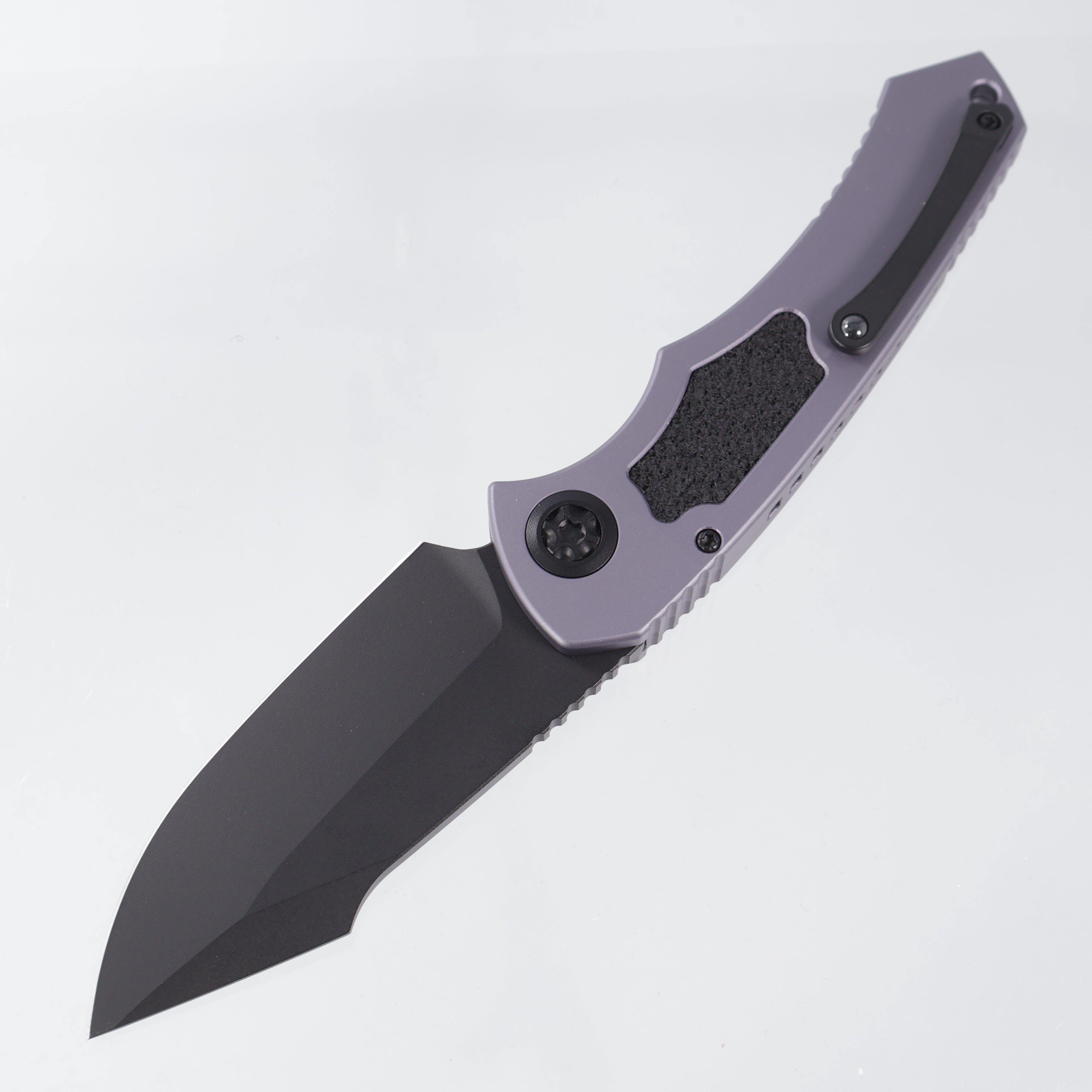Heretic Pariah Auto SIngle Edge - Gray Aluminum - Black Magnacut - H048-4A-GRY *PRE-OWNED*