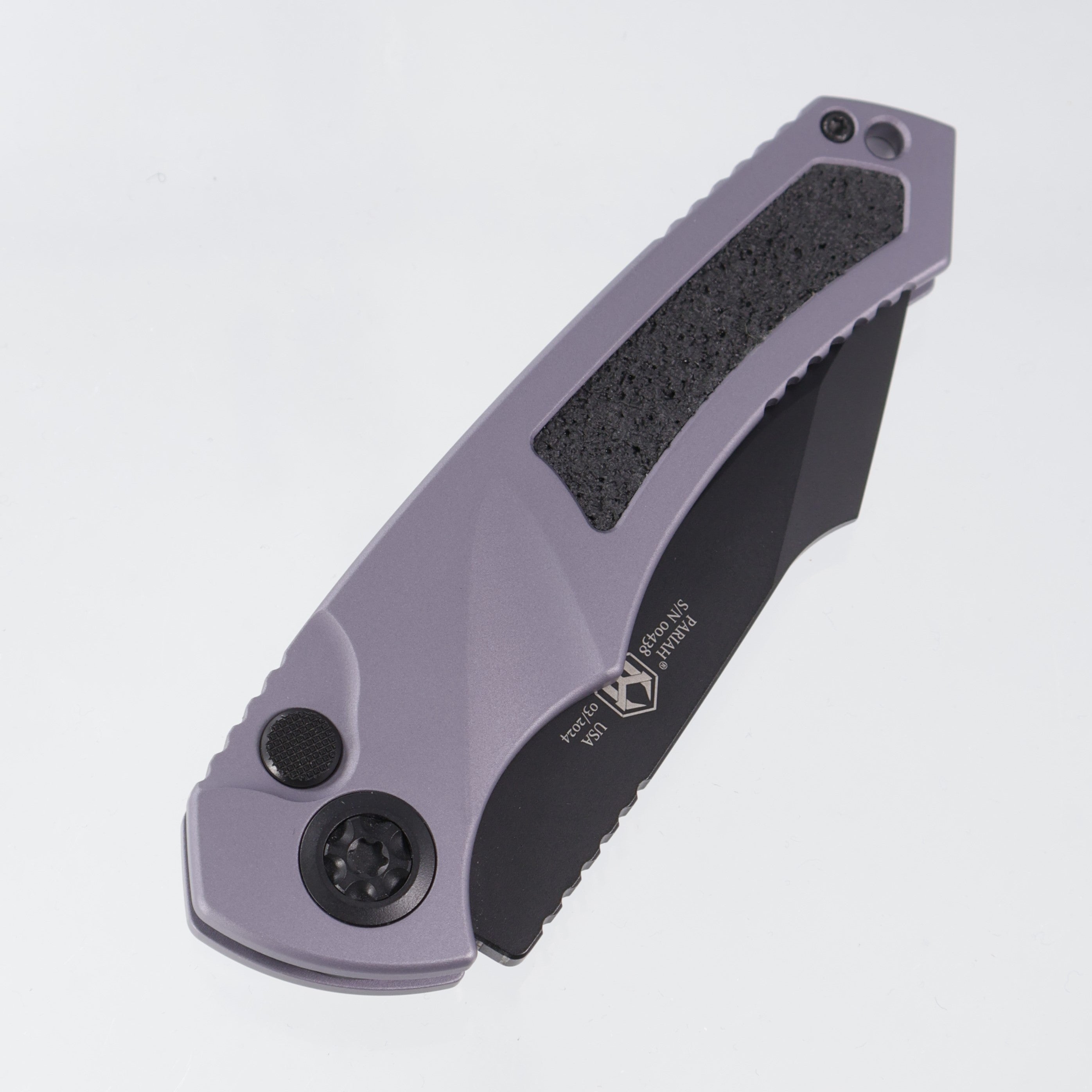 Heretic Pariah Auto SIngle Edge - Gray Aluminum - Black Magnacut - H048-4A-GRY *PRE-OWNED*