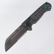 Heretic ADV Butcher Auto - Copper Scales w/ Carbon Fiber Overlays *Aftermarket Shipwreck* - DLC Partial Serrate S35VN - H034-6B-COPPER *PRE-OWNED*