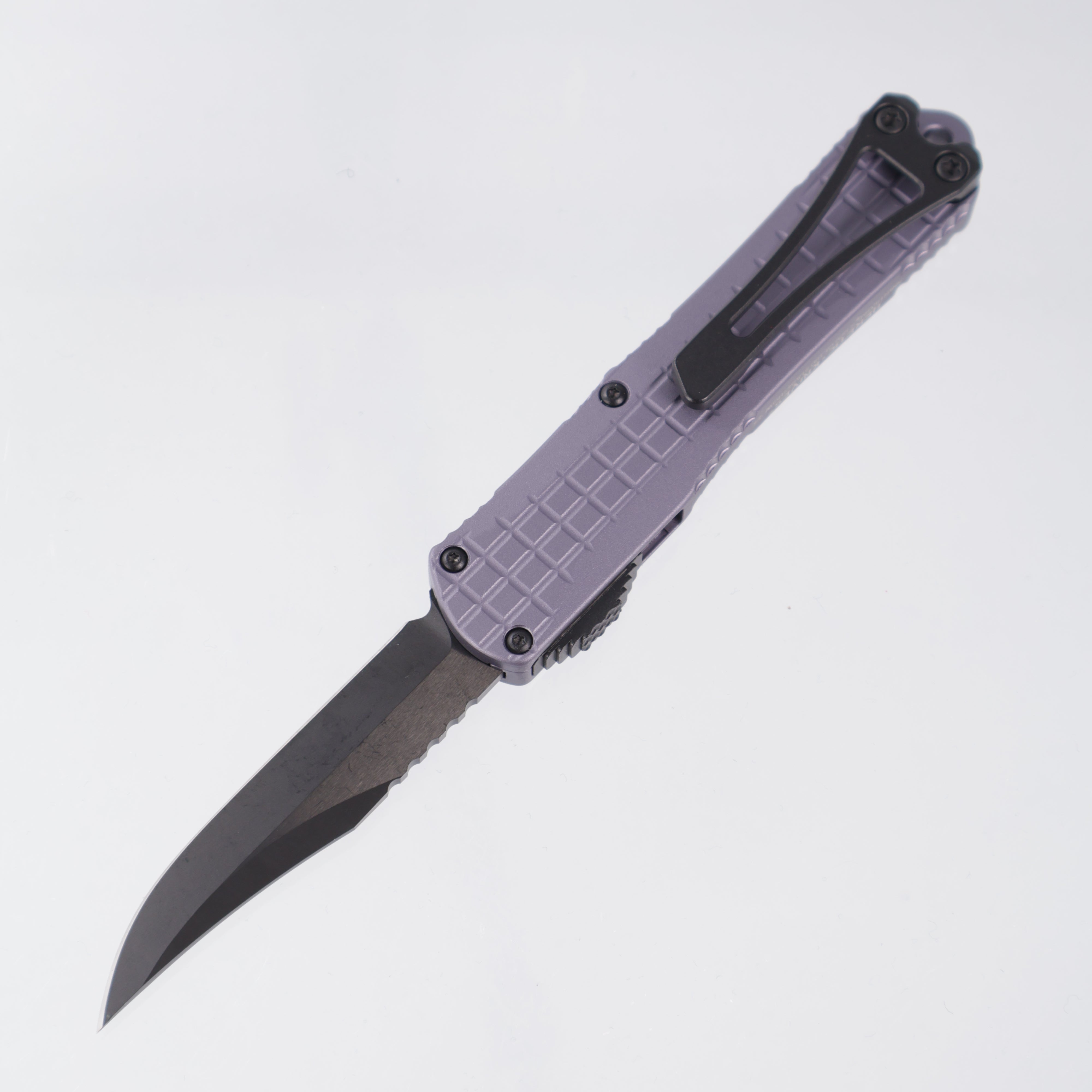 Heretic Manticore S Bowie - Gray Grenade Grip Aluminum - DLC Magnacut - H024-BLADEWEST-2024 *PRE-OWNED*