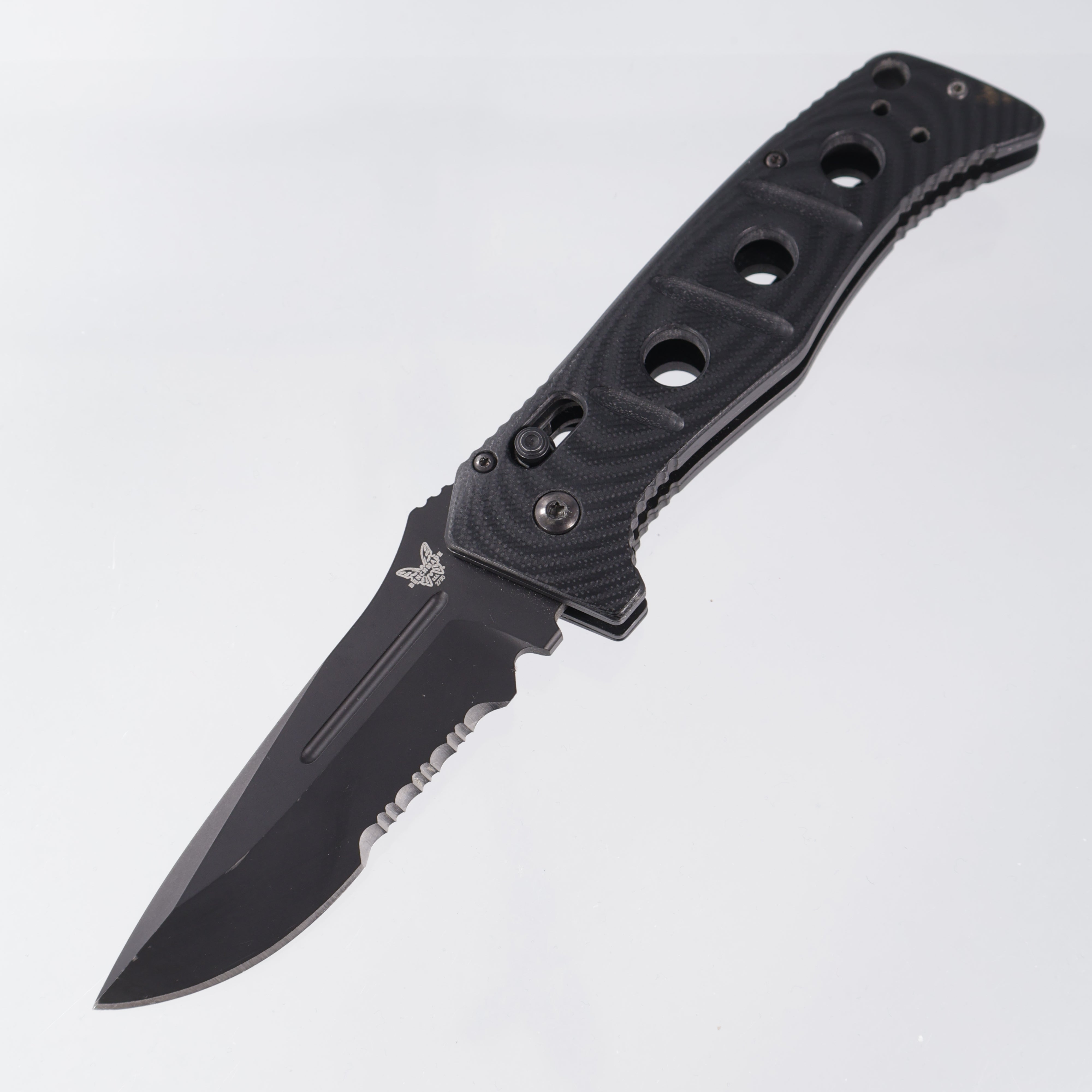 Benchmade Adamas Auto - Black G10 - Cerakote D2 Partial Serrate - 2750SBK *PRE-OWNED* *NO BOX*