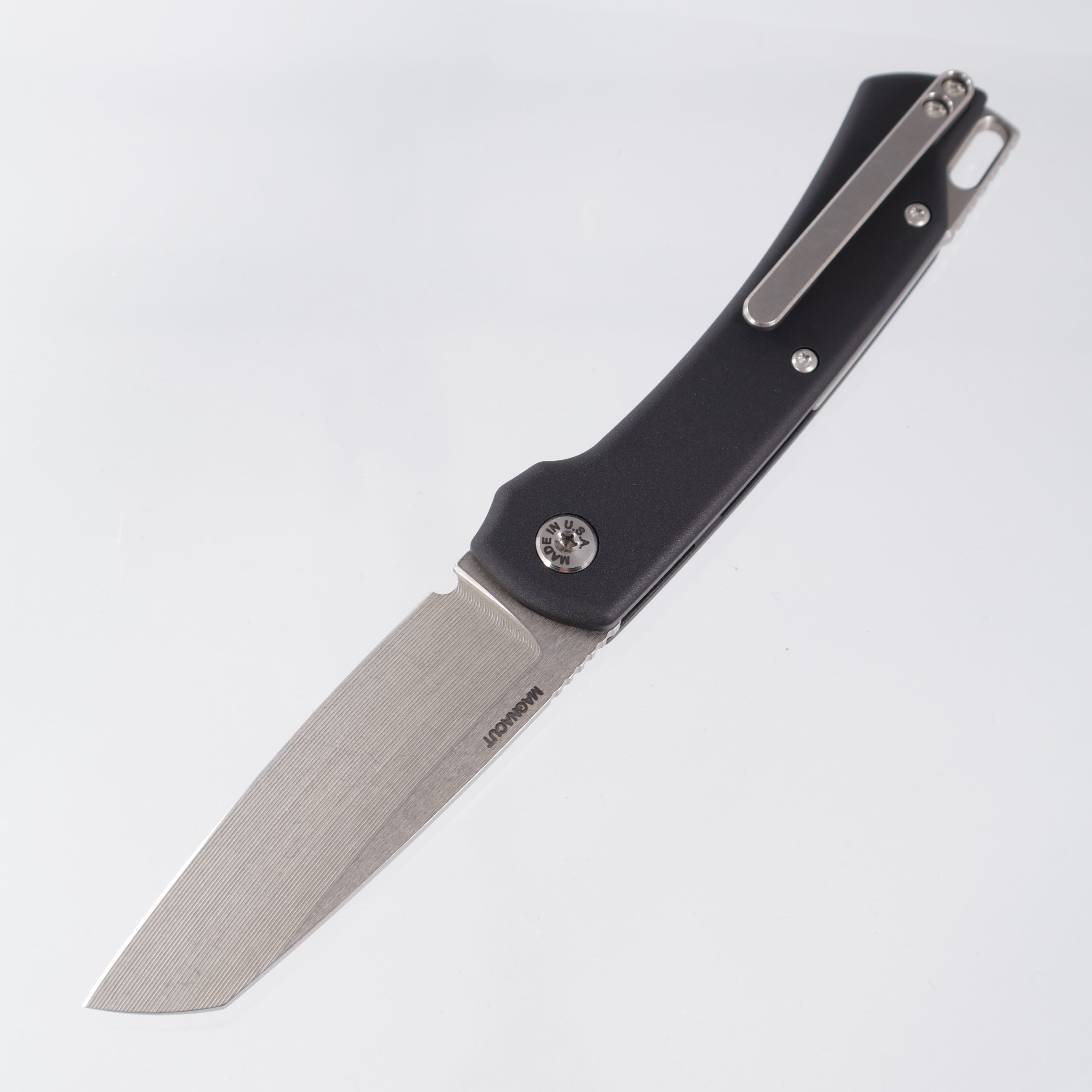 American Badeworks Model 3 Auto - Black Aluminum - Stonewash Magnacut *PRE-OWNED*