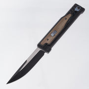 Reate Exo Drop Point - Black PVD Titanium w/ Green Micarta Inlays - 2-Tone PVD Elmax *PRE-OWNED