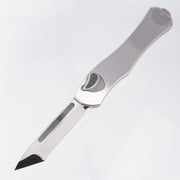 Heretic Hydra V4 Custom - Cracked Ice Compound Grind Tanto - Stainless Steel Chassis w/ Black Pearl inlaid Button Cover, Button, Charging Handle & Plate S/N: 025 *PRE-OWNED*