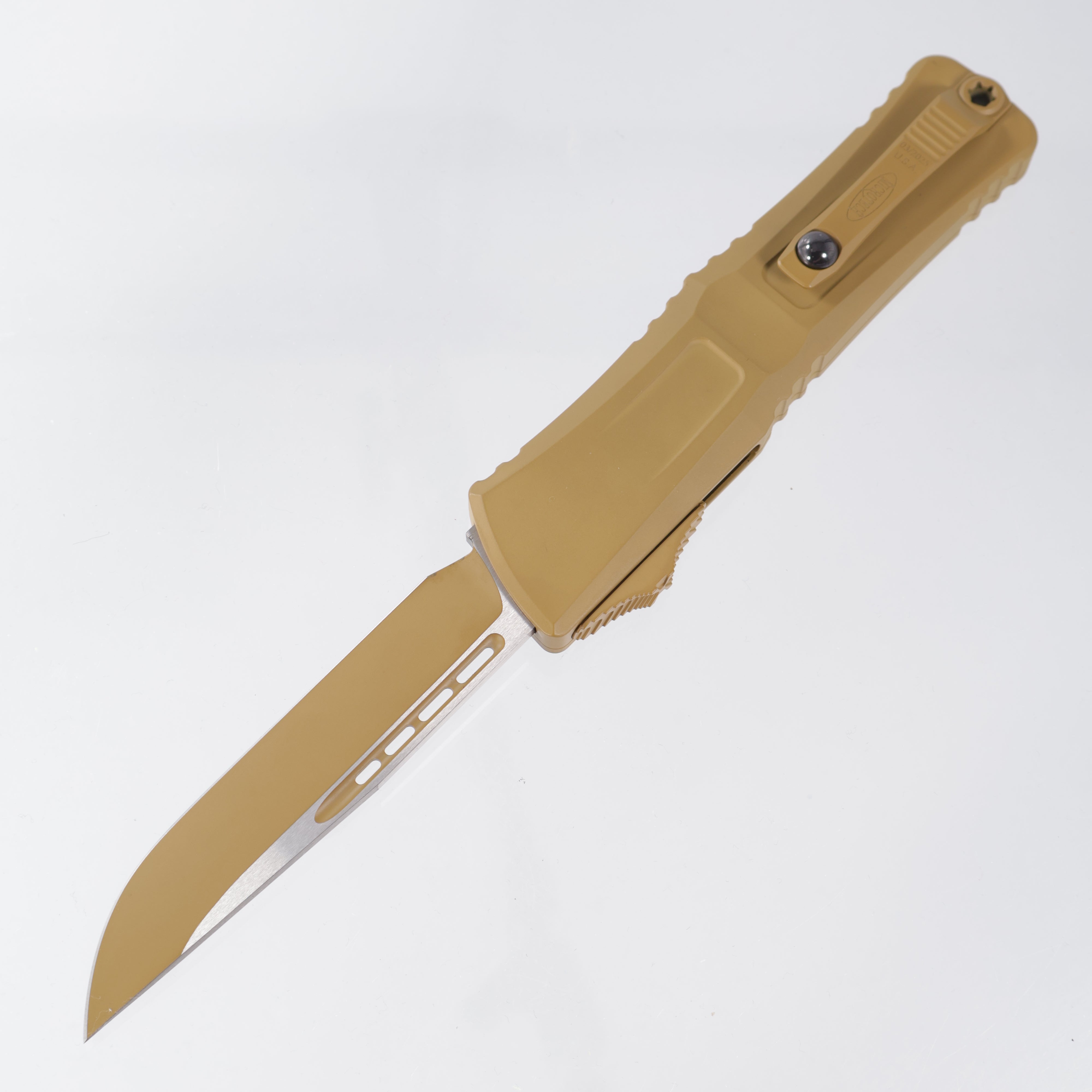 Microtech Combat Troodon Gen III Single Edge - RAL-8000 Cerakote - Cerakote M390MK - 1143-1 CRA *PRE-OWNED*