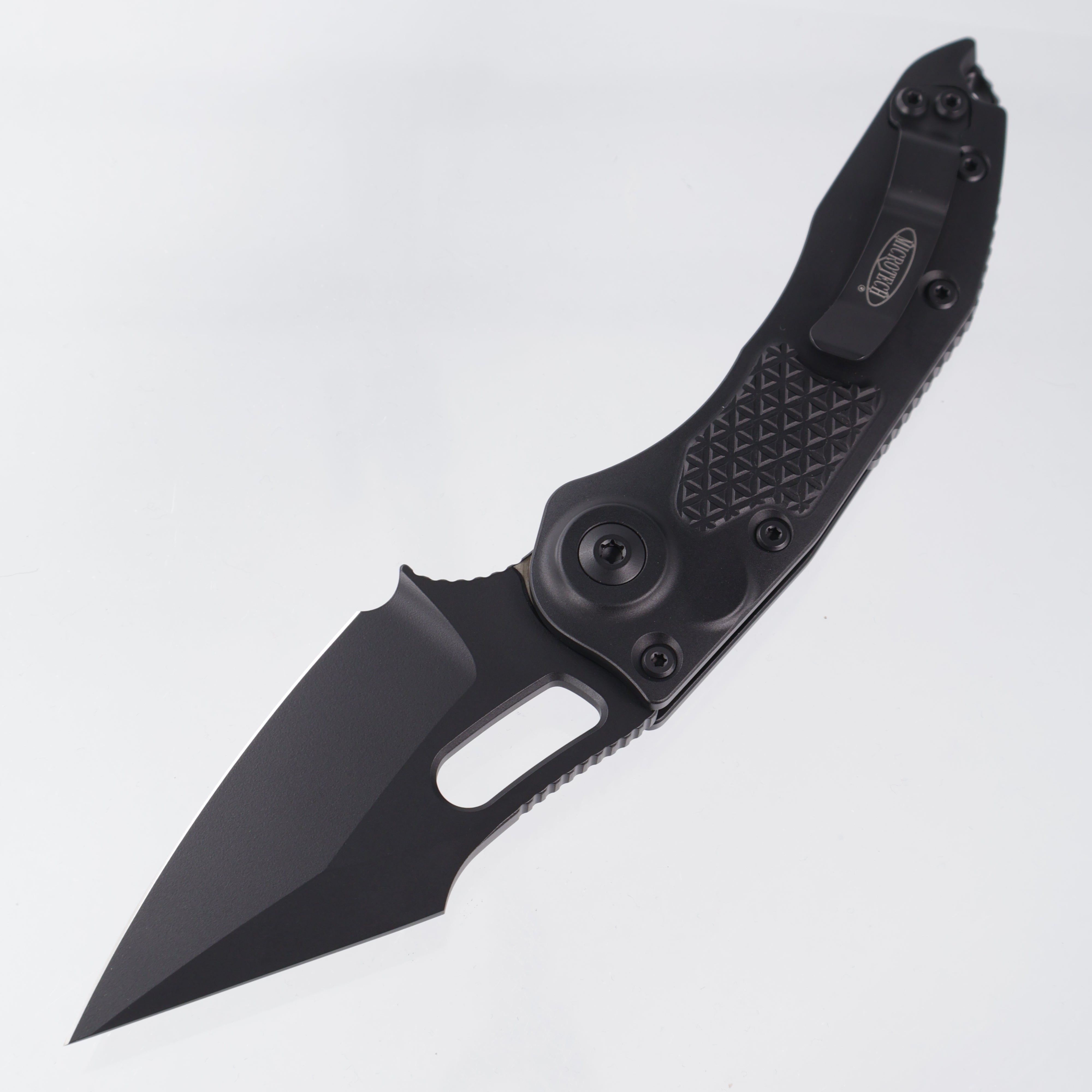 Microtech Stitch Auto - Black Aluminum - Black Tactical M390 - 169-1 T *PRE-OWNED*