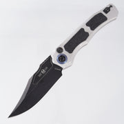 Heretic Wraith V4 Auto Bowie - Blizzardworn Aluminum - Battle Black Magnacut - H002-8A-BLZ *PRE-OWNED*