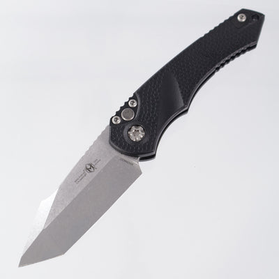 Heretic Mini Pariah Tanto Auto - Black Polymer - Stonewash Magancut - H055-2A *PRE-OWNED*