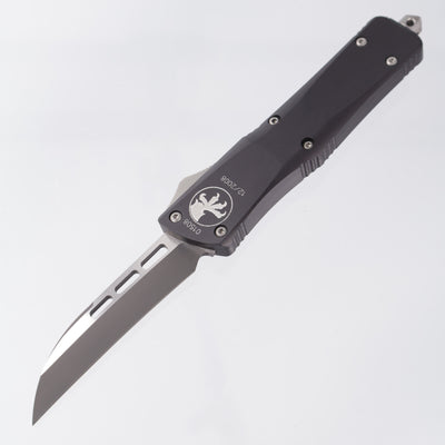Microtech Combat Troodon Wharncliffe - Smooth Body Black Aluminum - 2-Tone Tactical Blade - Marked both 12/2008 & 01/2009 Build *PRE-OWNED*