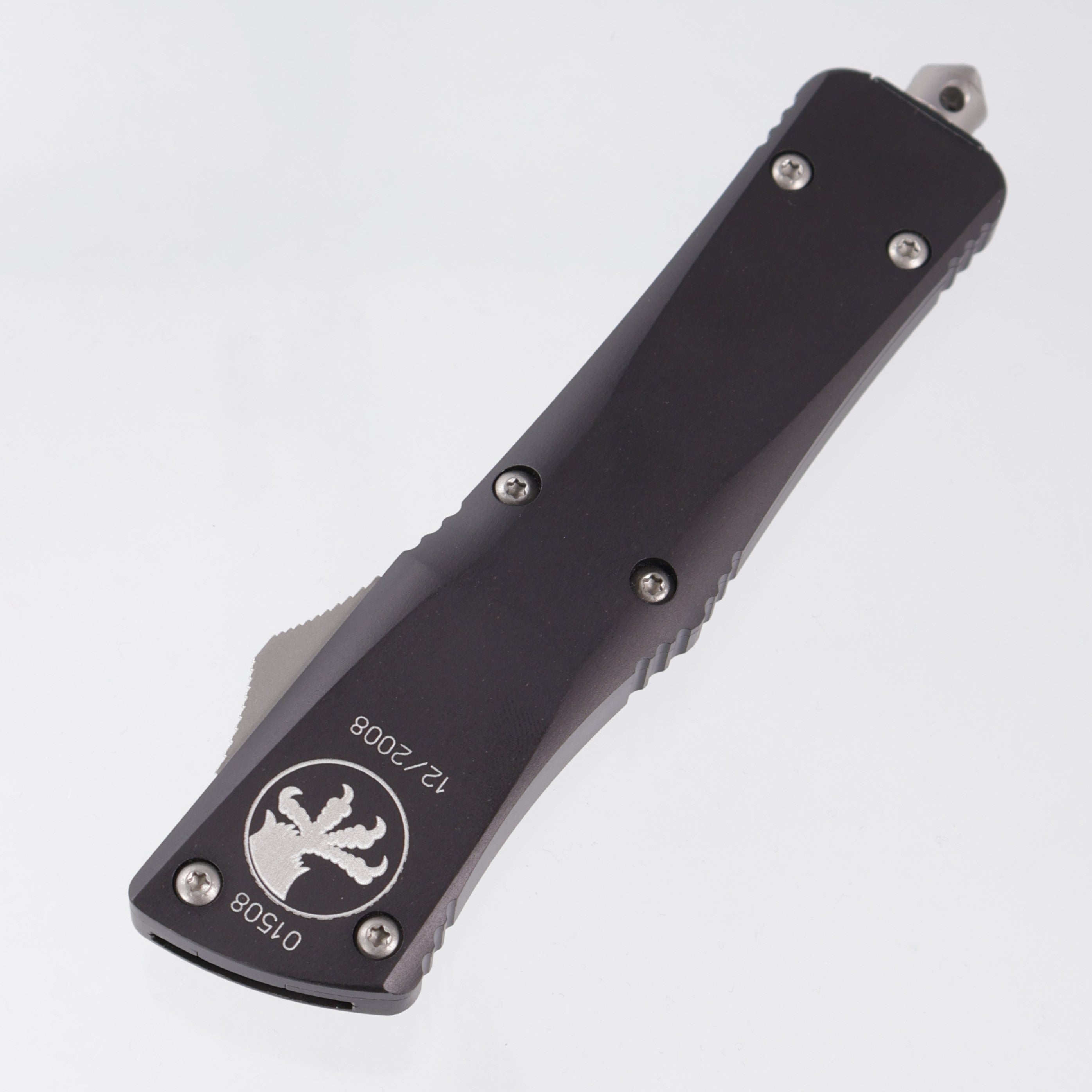 Microtech Combat Troodon Wharncliffe - Smooth Body Black Aluminum - 2-Tone Tactical Blade - Marked both 12/2008 & 01/2009 Build *PRE-OWNED*