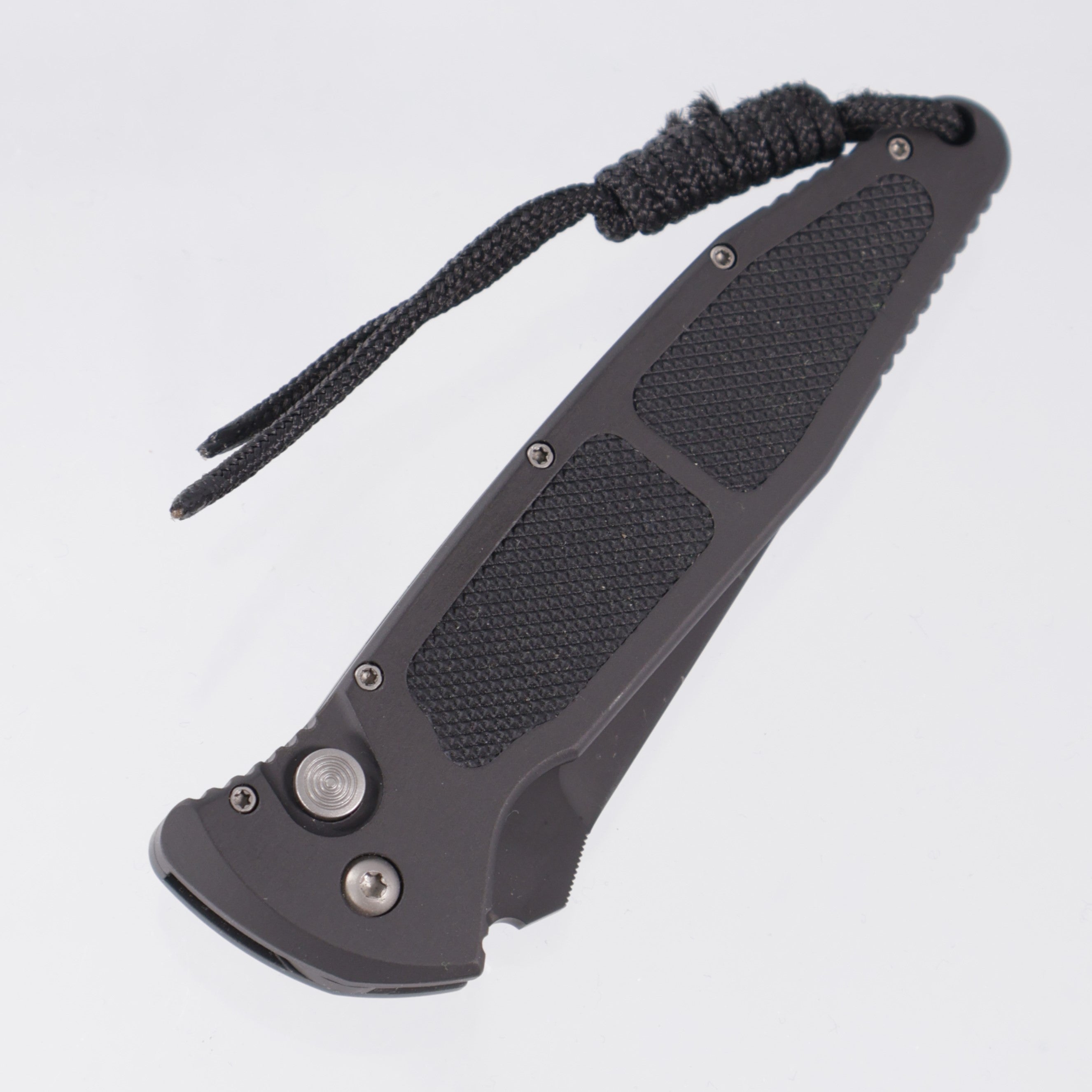 Microtech Mini Socom Auto Tanto - Black Aluminum - Black 154CM w/ Anthony Marfione Signature - 02/2000 *PRE-OWNED*