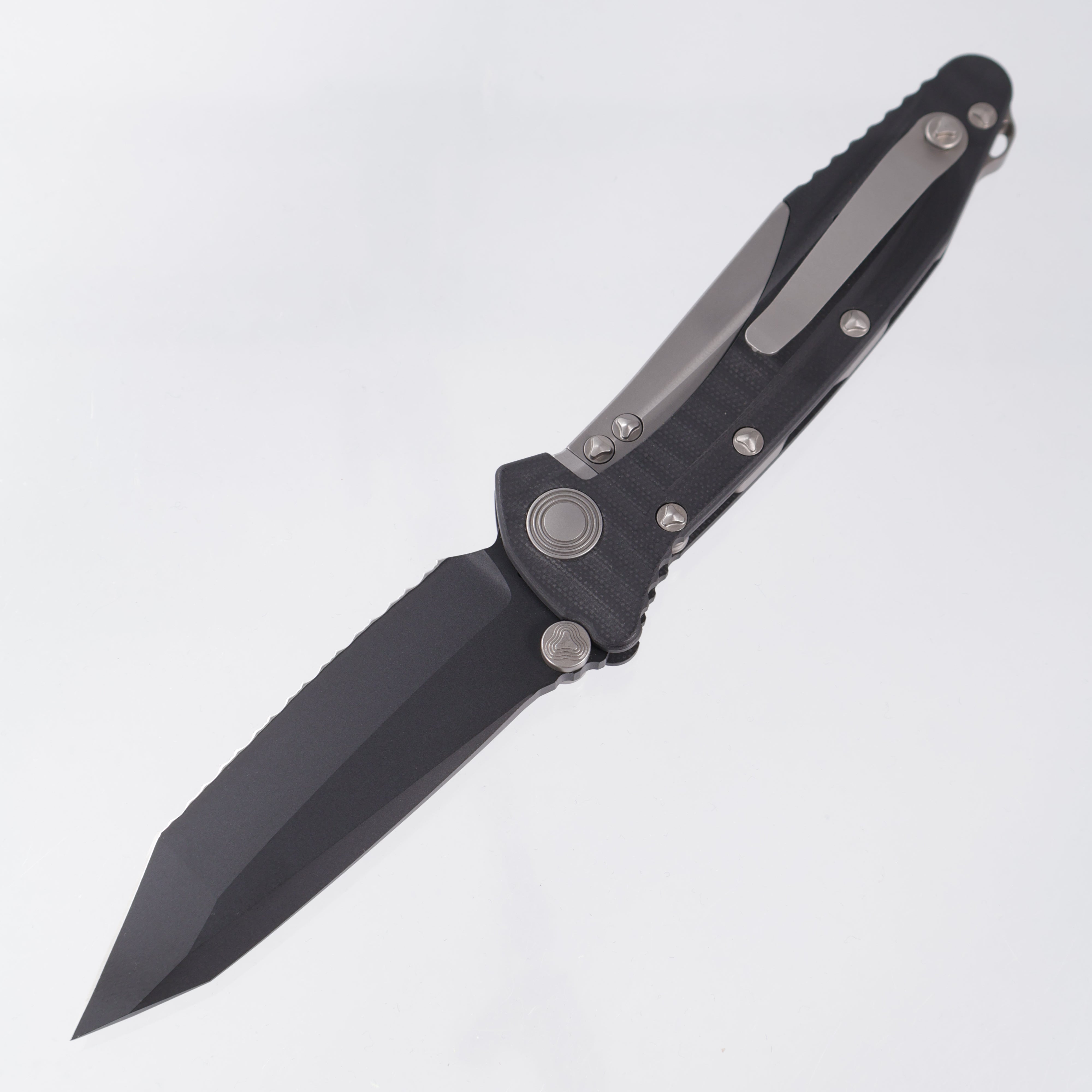 Microtech Socom Delta Tanto - Black G10 w/ Sub Frame Lock - Black Full Serrate CPM-D2 - 11/2012 Build *PRE-OWNED*