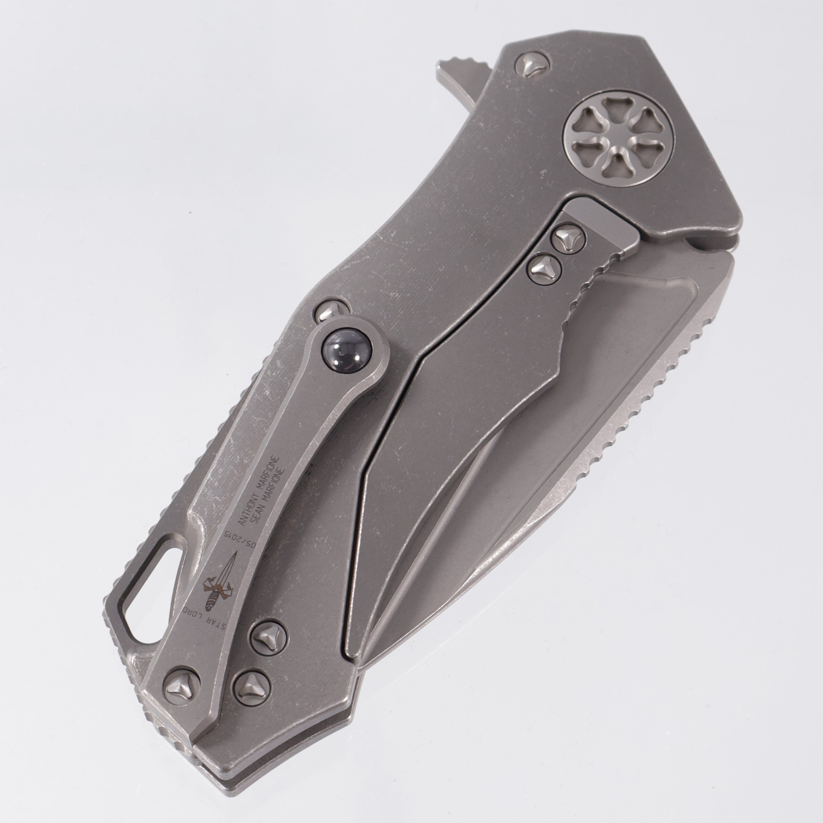 Marfione Custom Starlord - Full Apocalyptic Titanium - Apocalyptic Compound Grind Elmax - 05/2015 Build *PRE-OWNED*