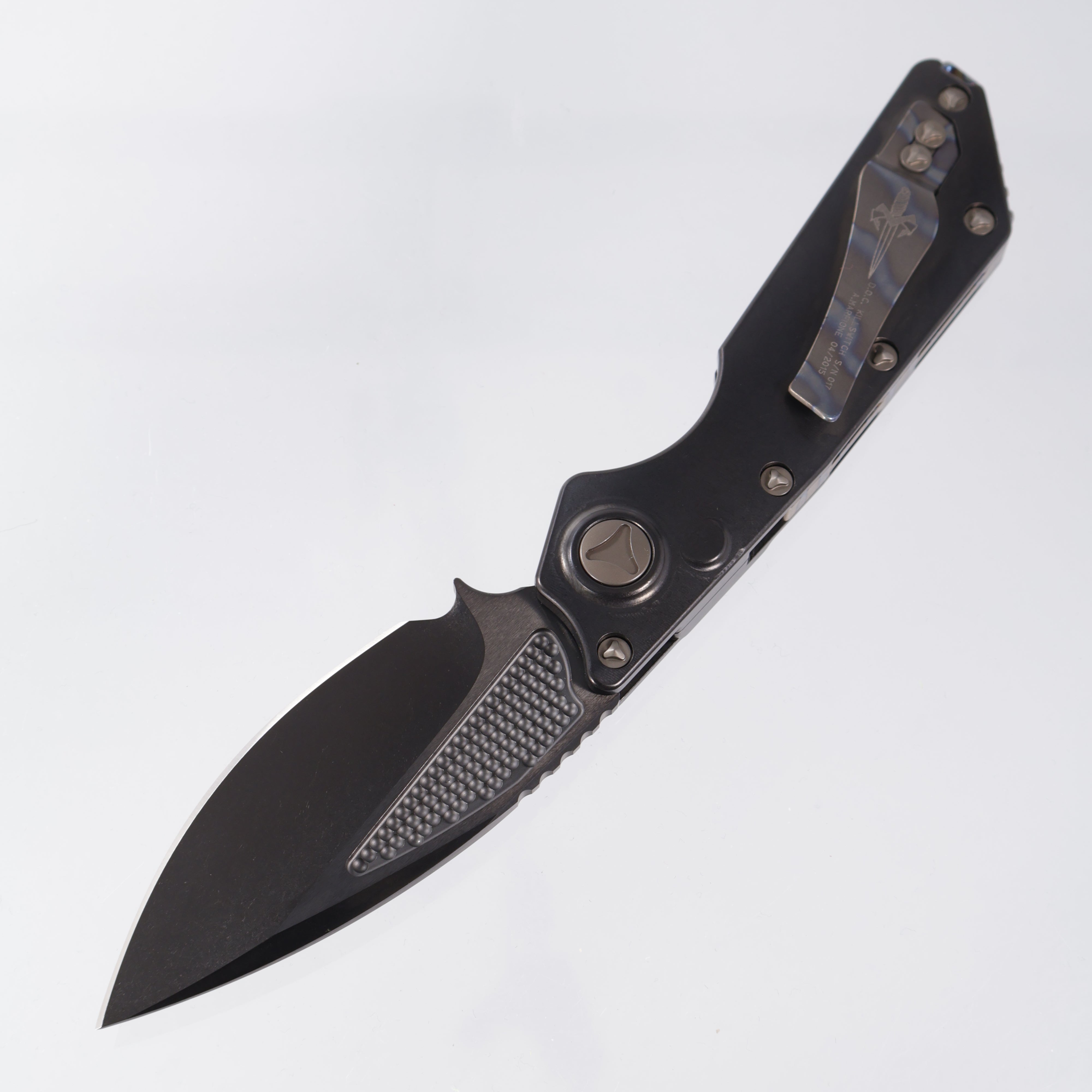 Marfione Custom D.O.C. Killswitch - DLC Titanium w/ Bronze Hardware, Flamed Accents & Punisher Skull Button - Stonewash DLC - 04/2015 Build - S/N: 017 *PRE-OWNED*