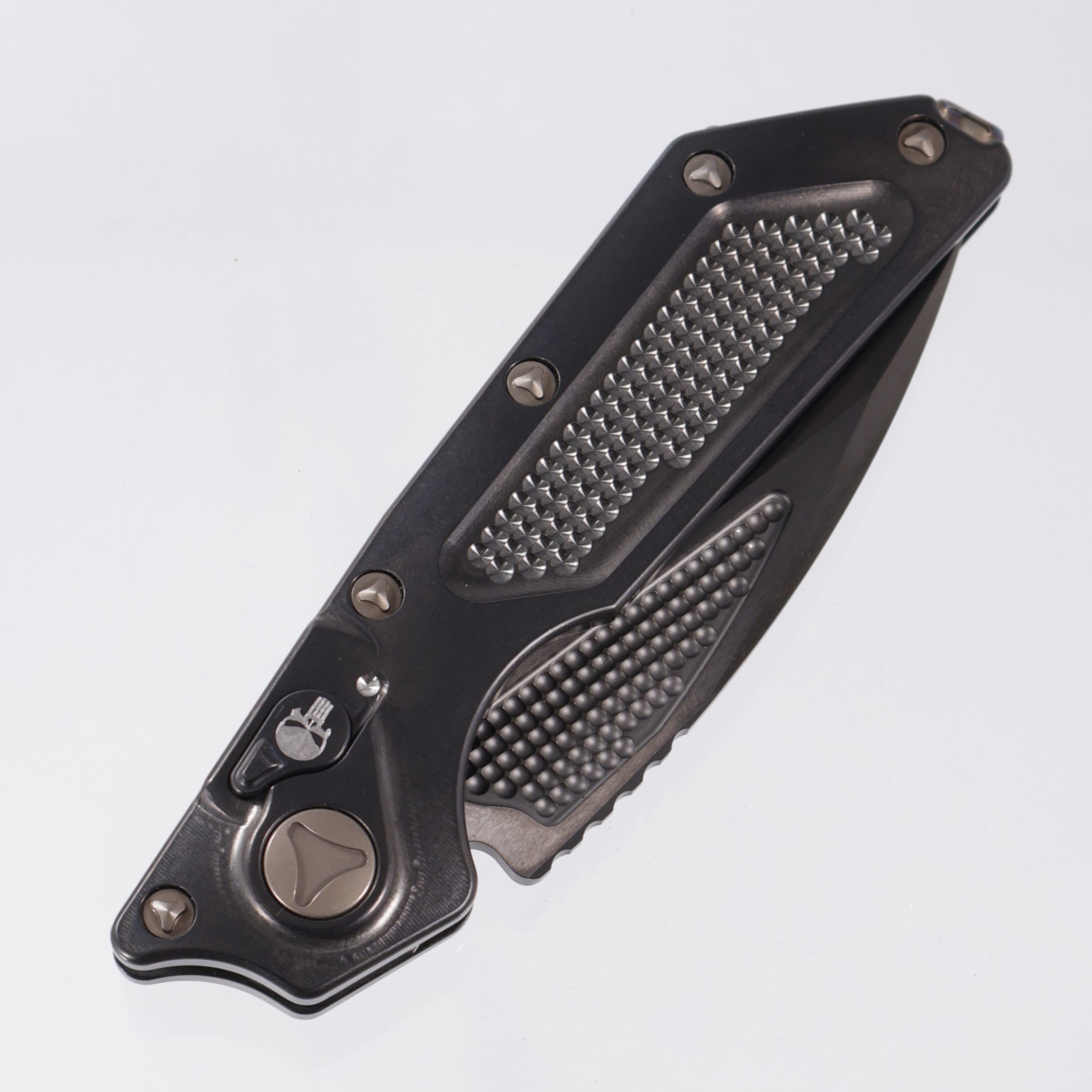 Marfione Custom D.O.C. Killswitch - DLC Titanium w/ Bronze Hardware, Flamed Accents & Punisher Skull Button - Stonewash DLC - 04/2015 Build - S/N: 017 *PRE-OWNED*