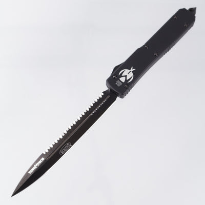 Microtech Venomtech - Black Aluminum - DLC Full Serrate Blade - 2014 Build *PRE-OWNED*