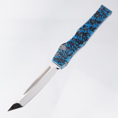 Marfione Custom Halo V Tanto - Blue & Black Splash Ano w/ Claw Logo - High Polish Compound Grind CPM-154 - 08/2012 Build *PRE-OWNED*