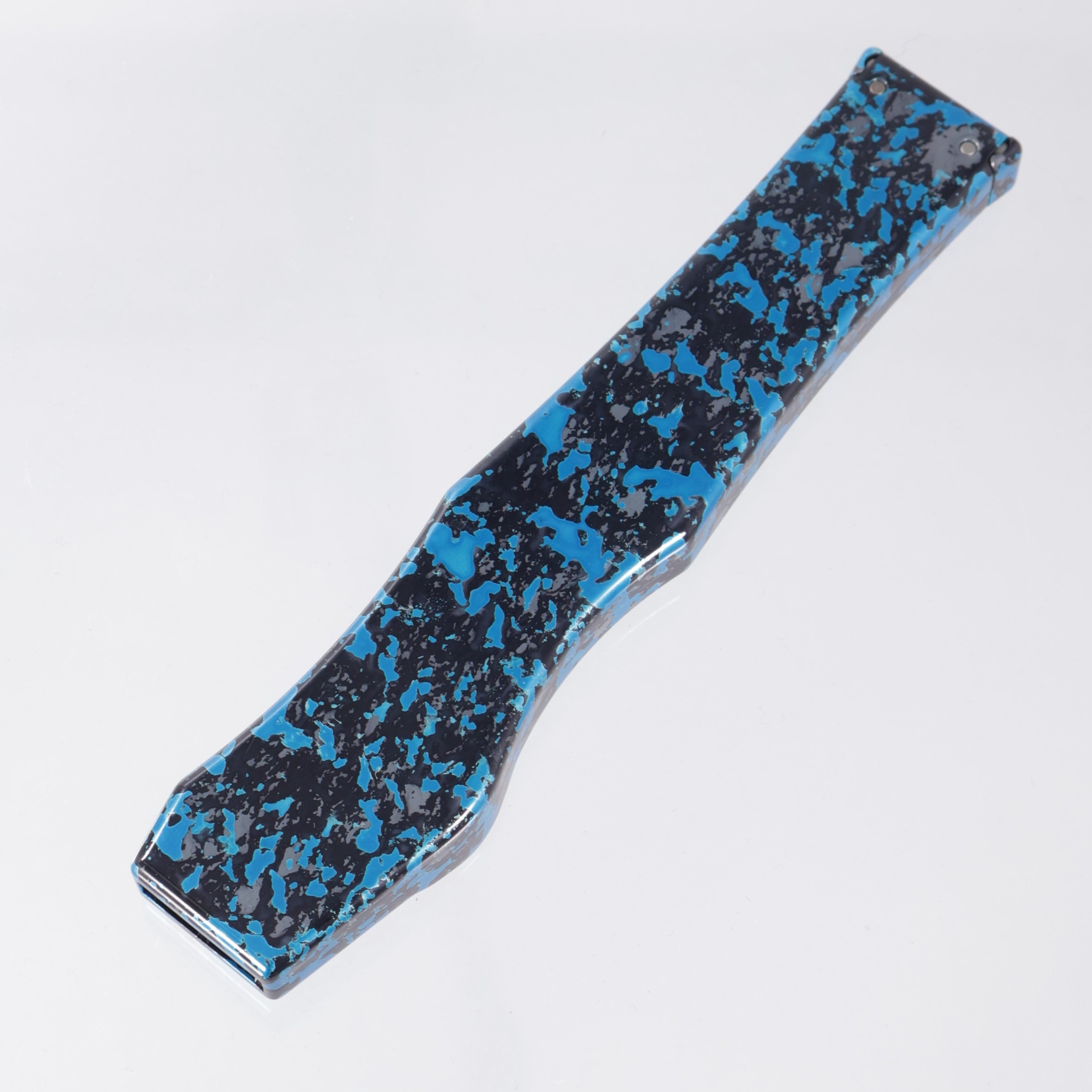 Marfione Custom Halo V Tanto - Blue & Black Splash Ano w/ Claw Logo - High Polish Compound Grind CPM-154 - 08/2012 Build *PRE-OWNED*