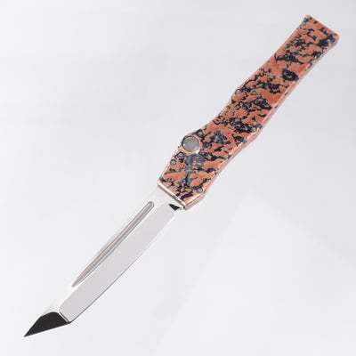 Marfione Custom Halo V Tanto - Orange & Black Splash Ano w/ Claw Logo - High Polish Compound Grind CPM-154 - 08/2012 Build *PRE-OWNED*