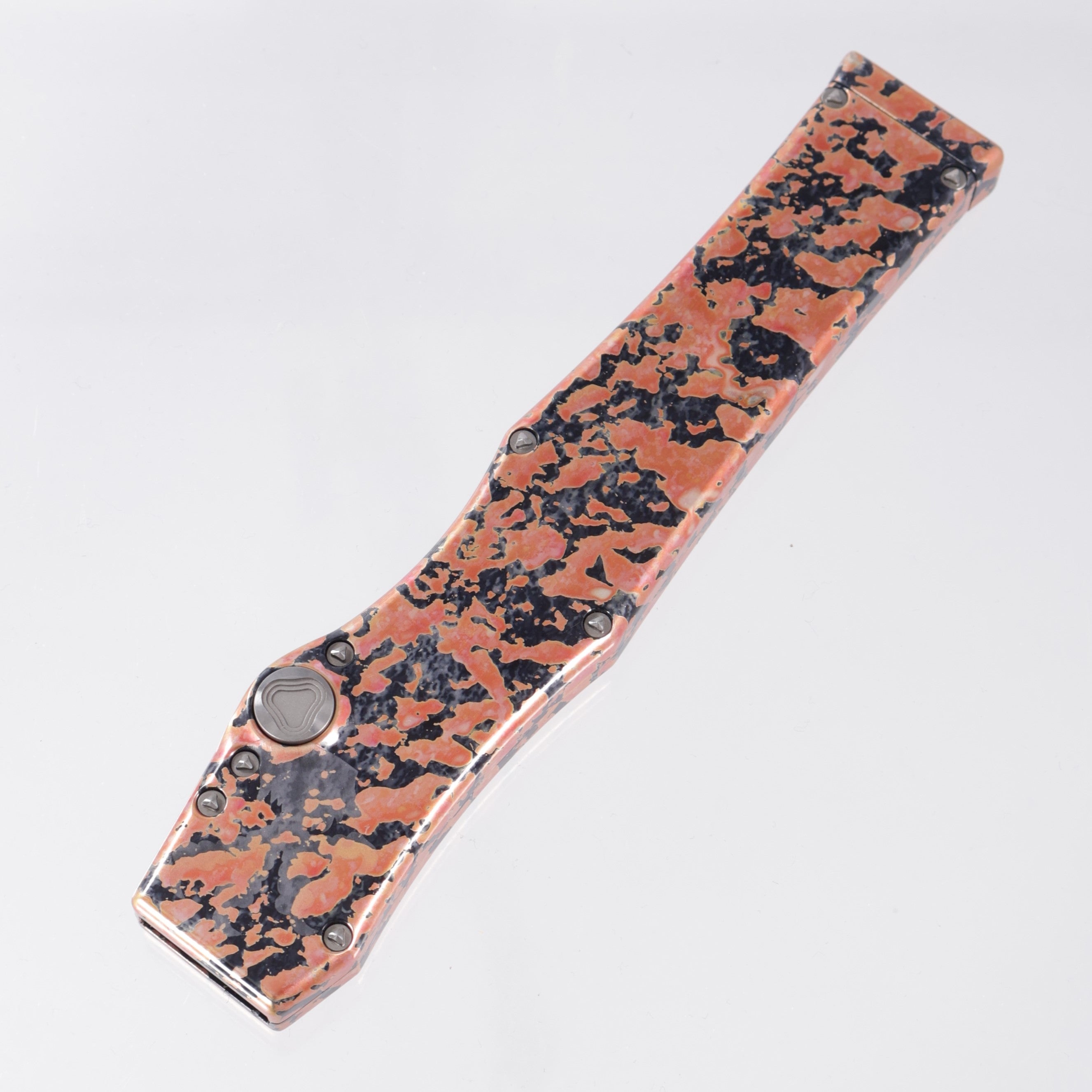 Marfione Custom Halo V Tanto - Orange & Black Splash Ano w/ Claw Logo - High Polish Compound Grind CPM-154 - 08/2012 Build *PRE-OWNED*