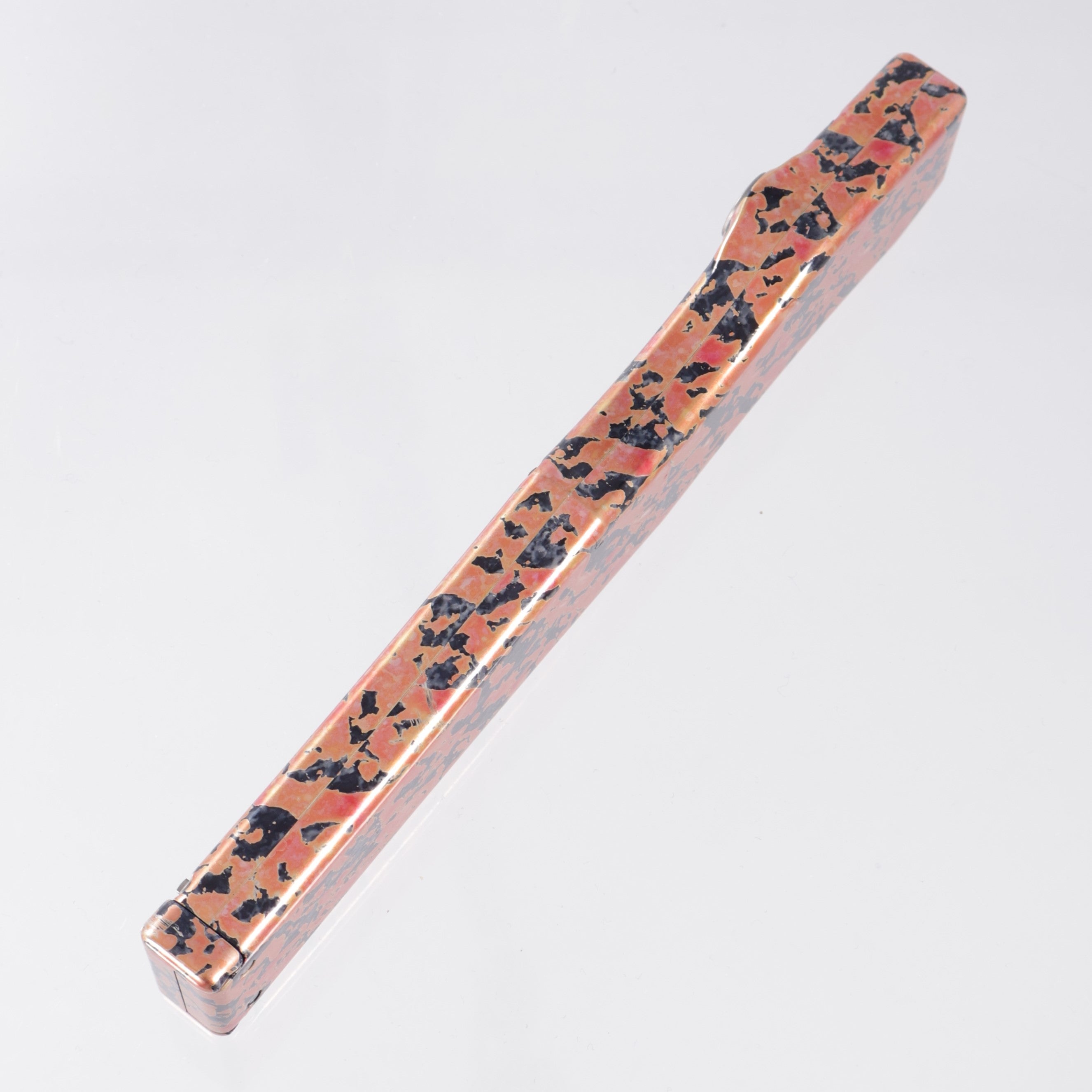 Marfione Custom Halo V Tanto - Orange & Black Splash Ano w/ Claw Logo - High Polish Compound Grind CPM-154 - 08/2012 Build *PRE-OWNED*