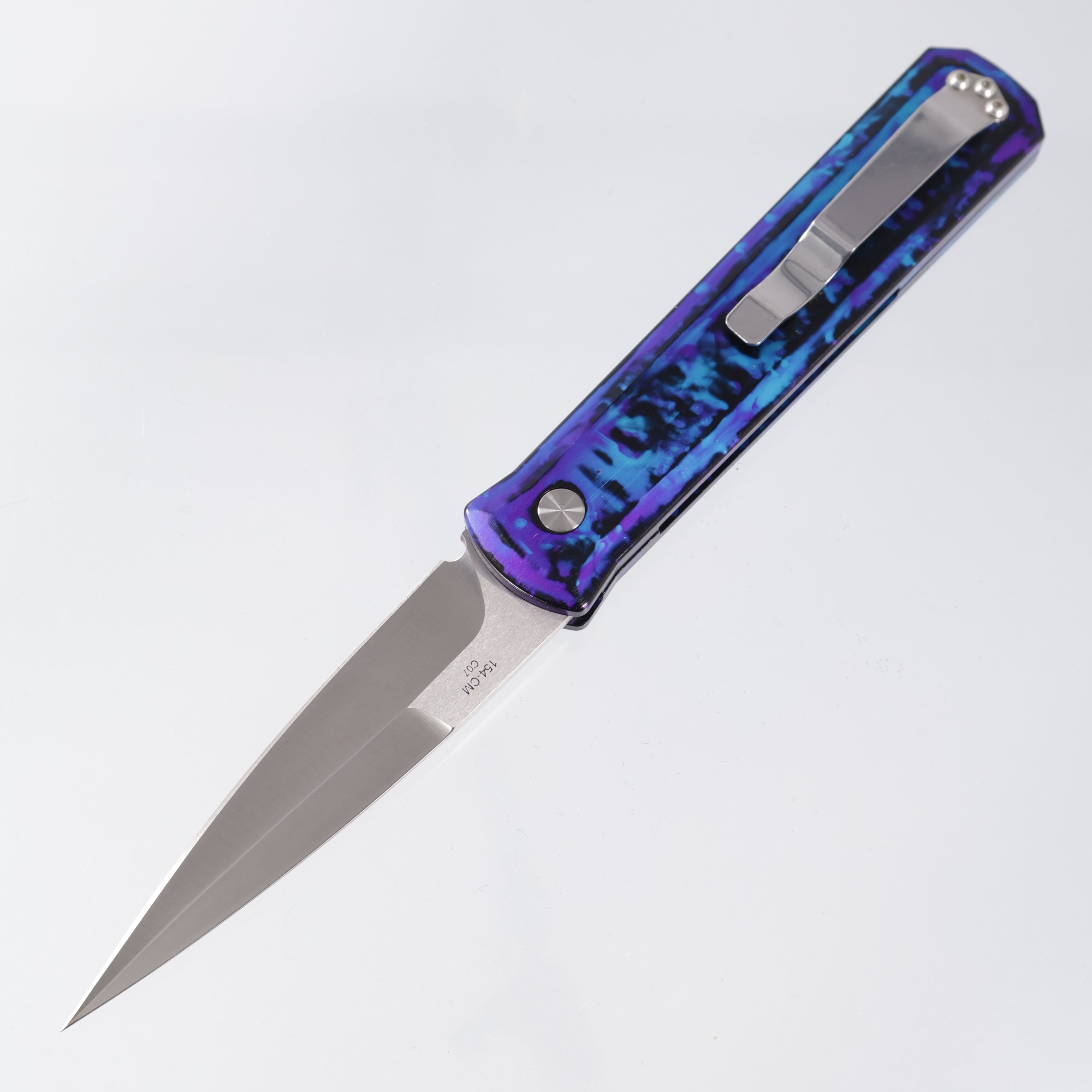 Pro-Tech Godfather - Jazz Anodization - Satin 154CM *PRE-OWNED* *NO BOX*