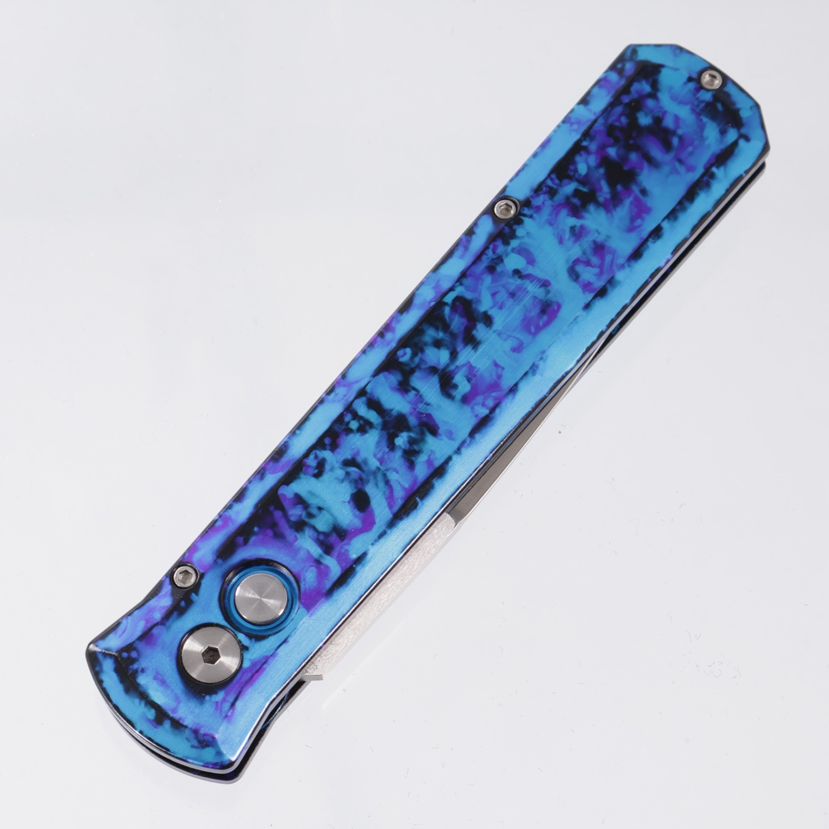 Pro-Tech Godfather - Jazz Anodization - Satin 154CM *PRE-OWNED* *NO BOX*