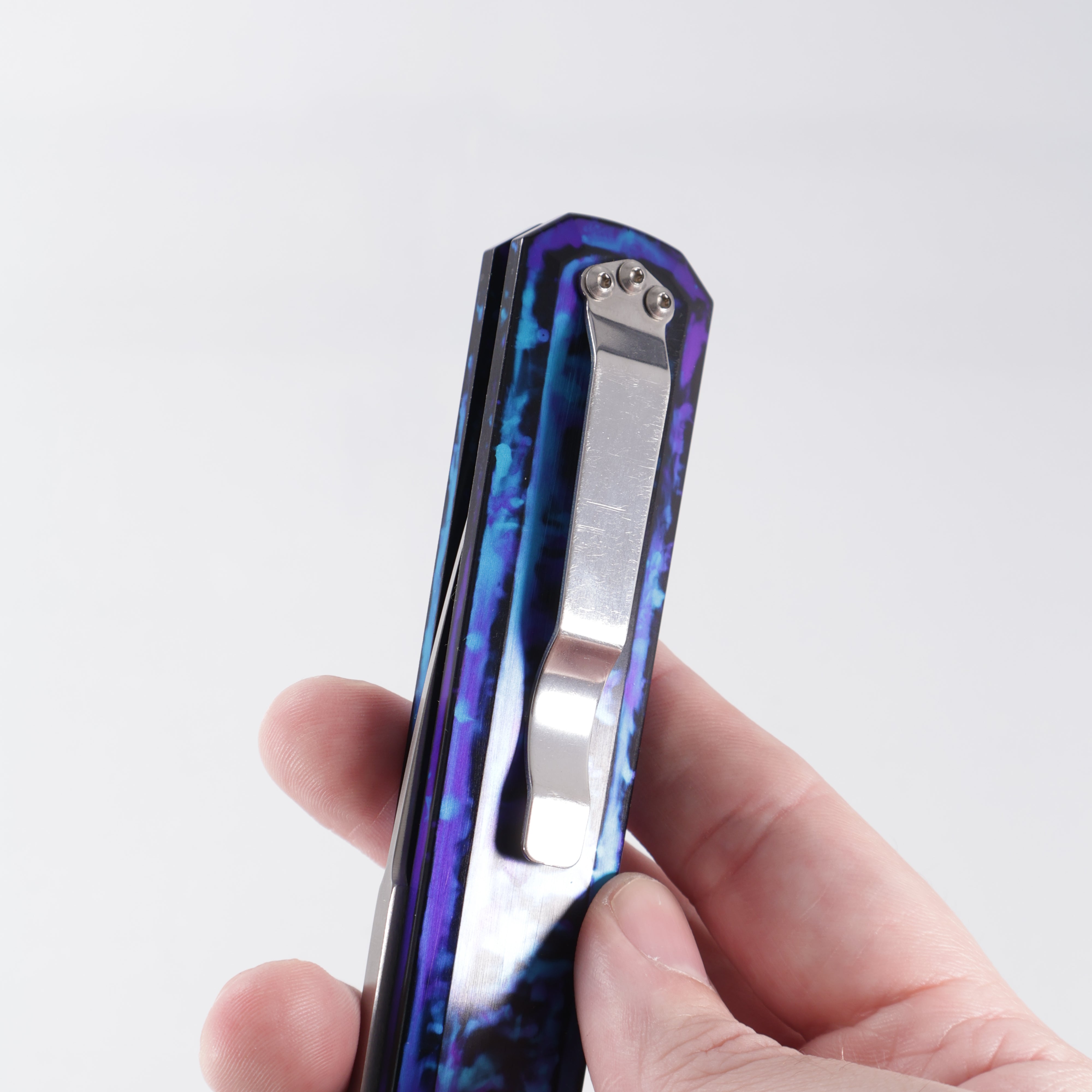 Pro-Tech Godfather - Jazz Anodization - Satin 154CM *PRE-OWNED* *NO BOX*