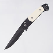 Pro-Tech Brend #2 Auto 1252 - Black Aluminum w/ Ivory Micarta Inlays - DLC Blade - PR2 #279 *PRE-OWNED*