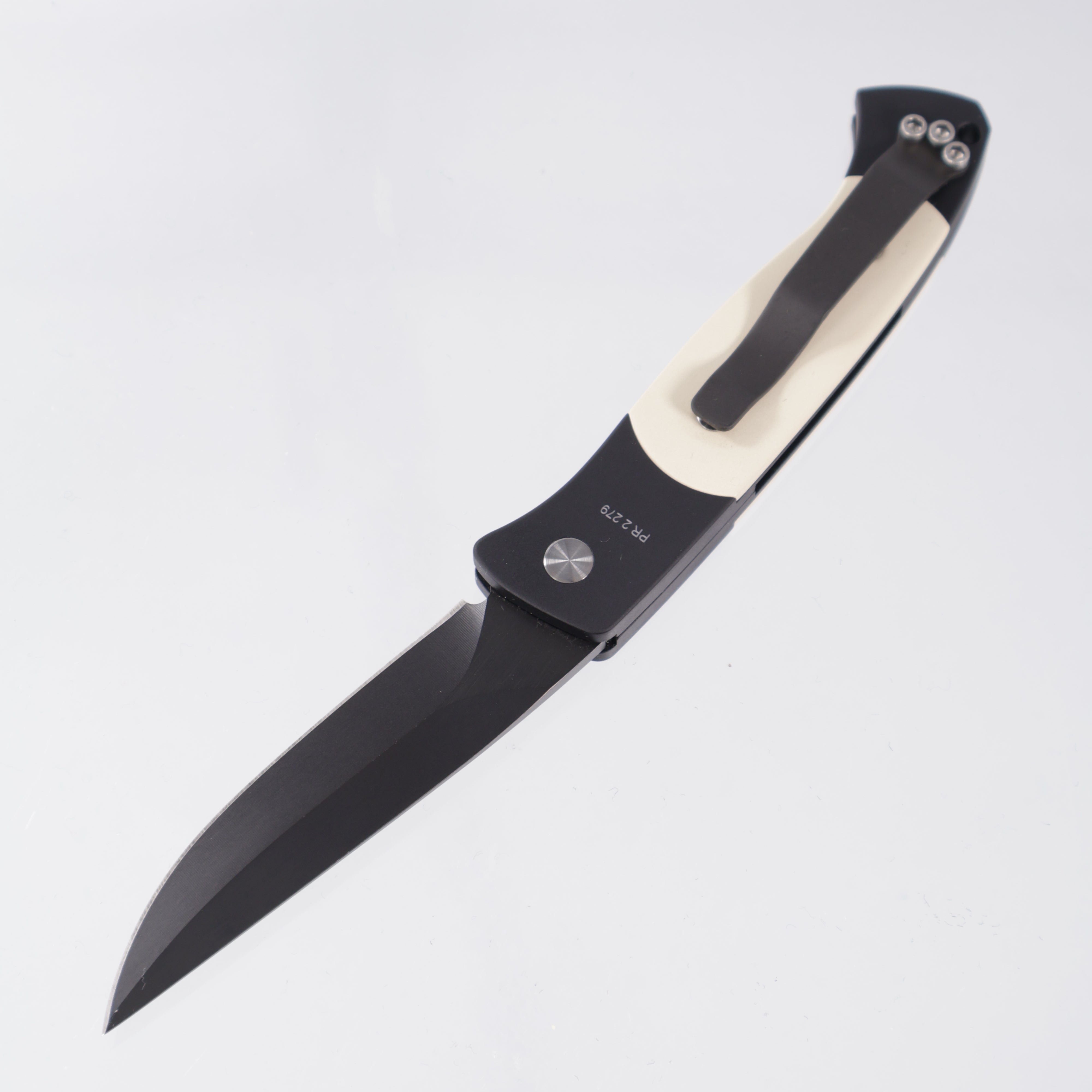Pro-Tech Brend #2 Auto 1252 - Black Aluminum w/ Ivory Micarta Inlays - DLC Blade - PR2 #279 *PRE-OWNED*