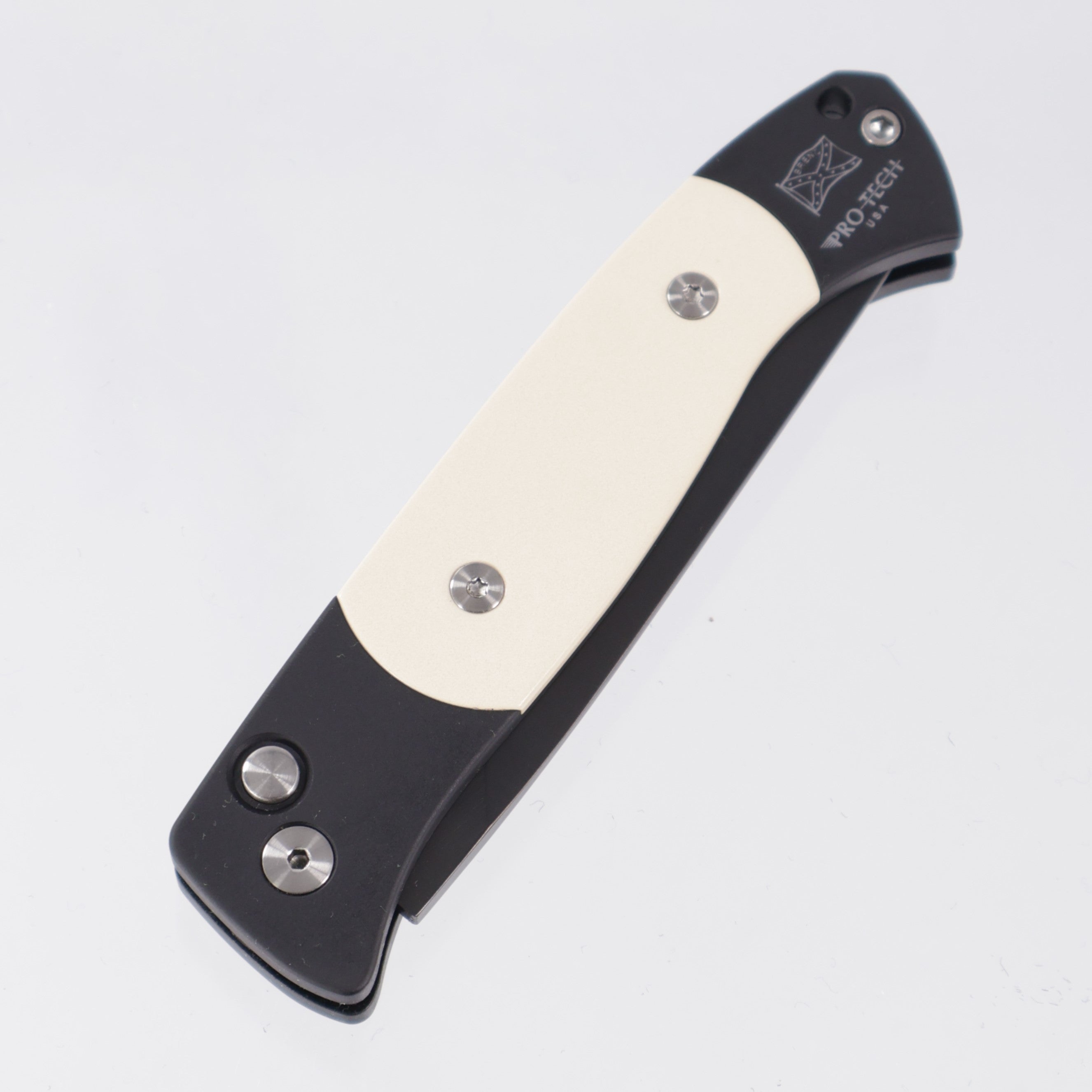 Pro-Tech Brend #2 Auto 1252 - Black Aluminum w/ Ivory Micarta Inlays - DLC Blade - PR2 #279 *PRE-OWNED*