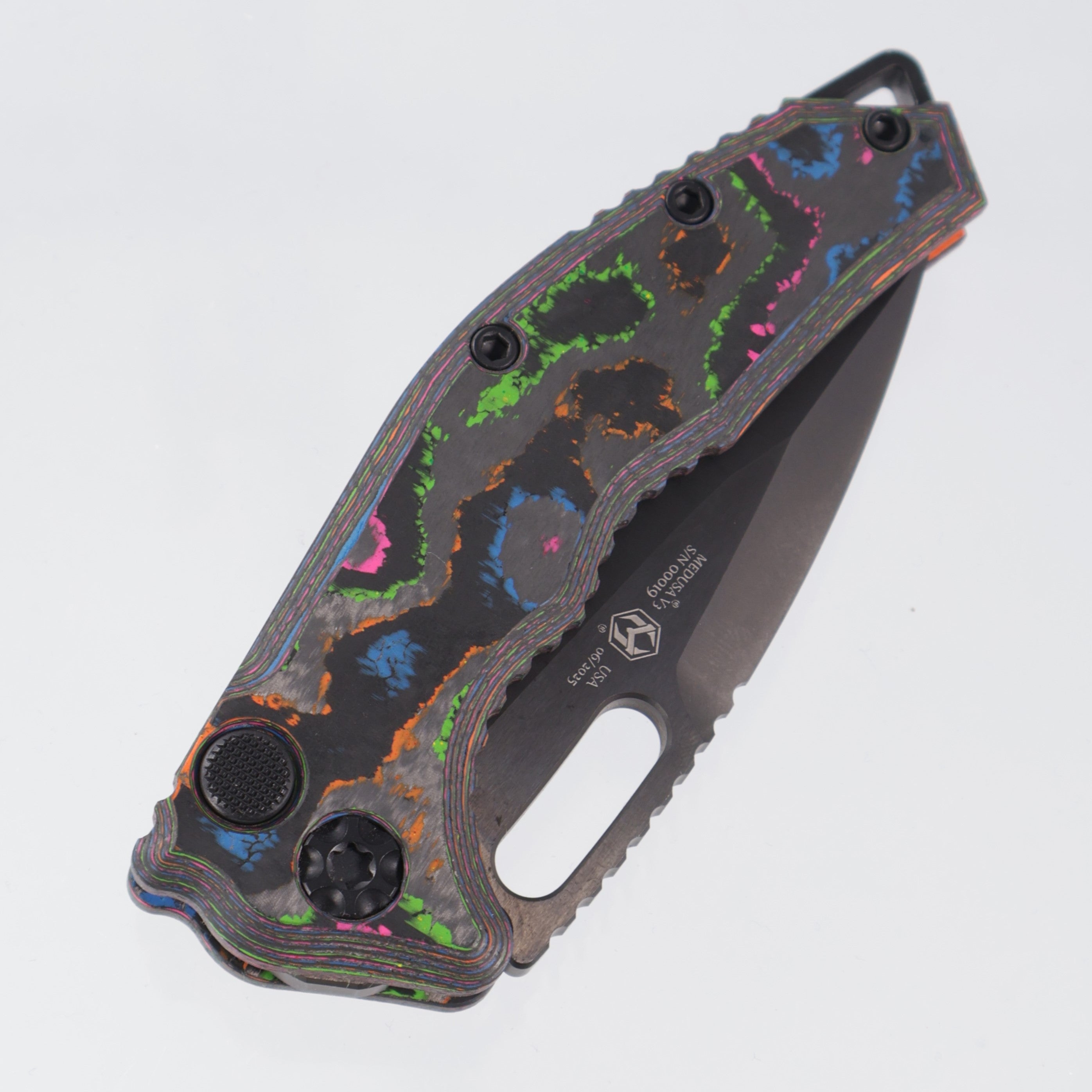 Heretic Medusa V3 Auto Tanto - 80s Camo Carbon - DLC Magnacut - H011-6A-80/CC - BROP Exclusive *PRE-OWNED*