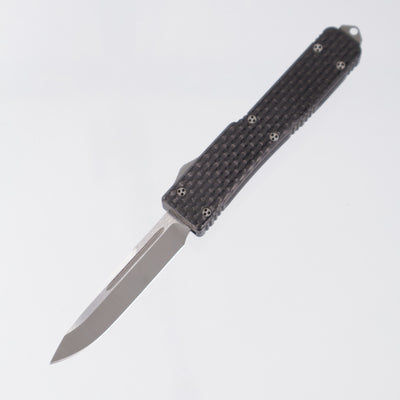 Microtech UTX-70 Single Edge - Carbon Fiber Top w/ Black Aluminum Chassis - Satin Blade - 10/2004 Build *PRE-OWNED*