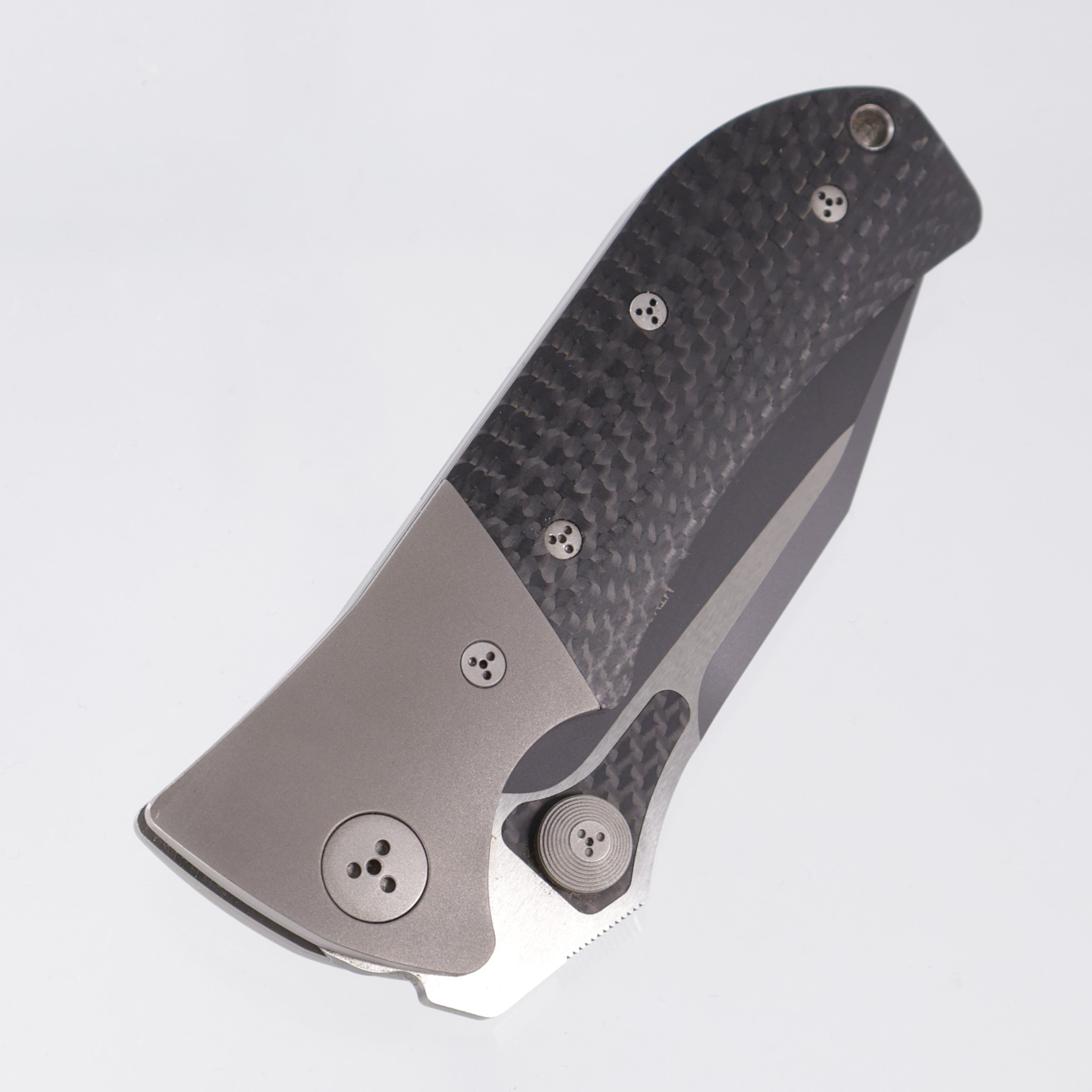 Microtech MTX-2 D/A - Carbon Fiber w/ Titanium Bolsters - 2-Tone Black Partial Serrate S30V - 06/2004 Build *PRE-OWNED*
