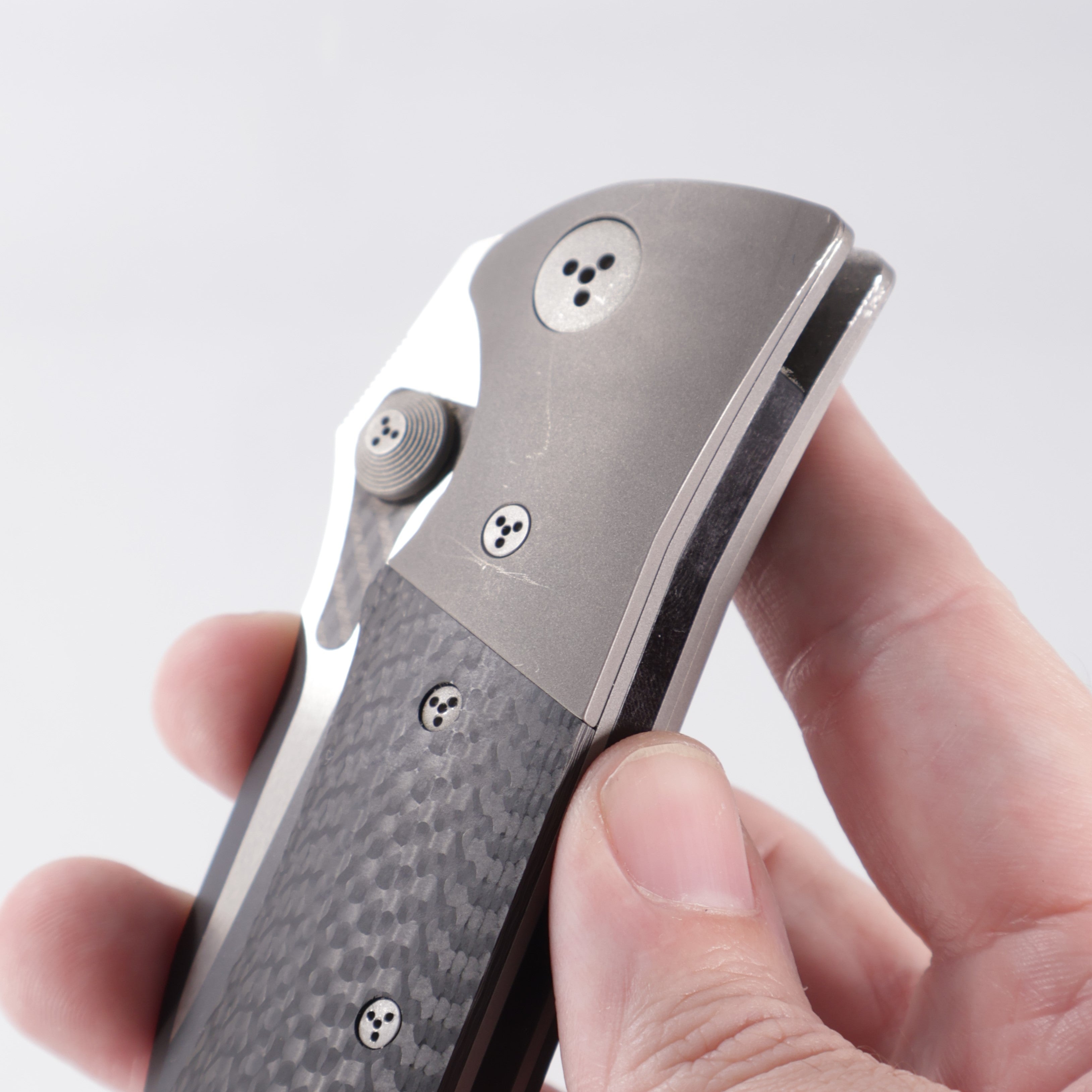 Microtech MTX-2 D/A - Carbon Fiber w/ Titanium Bolsters - 2-Tone Black Partial Serrate S30V - 06/2004 Build *PRE-OWNED*