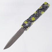 Marfione Custom Ultratech - Gray/Yellow/Black Splash Chassis - Devin Thomas Damascus Blade - S/N: 092 *PRE-OWNED*