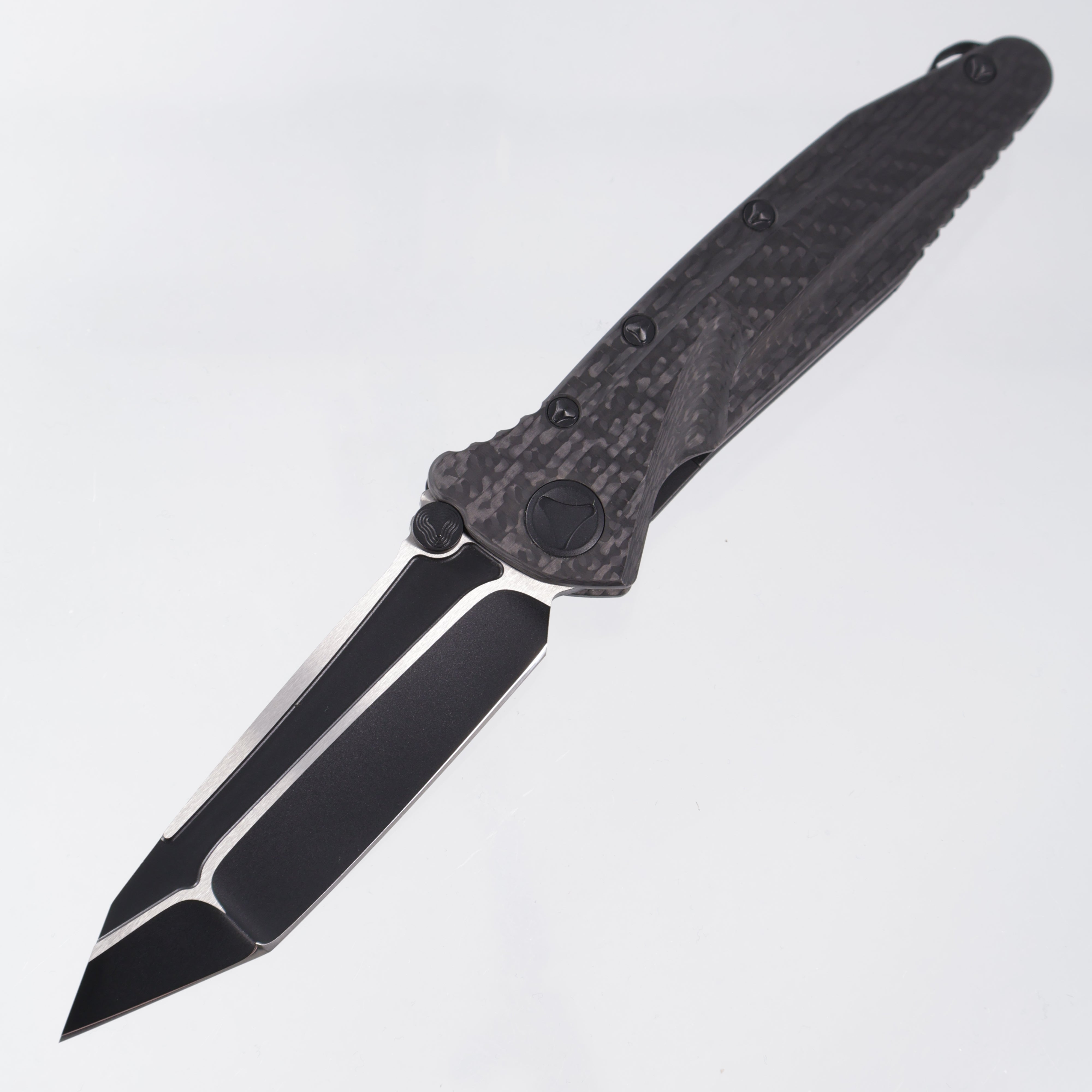 Marfione Custom Socom Delta Tanto - 30K Weave Carbon Fiber - Ceramic Coated 2-Tone Black Blade S/N: 027 *PRE-OWNED*
