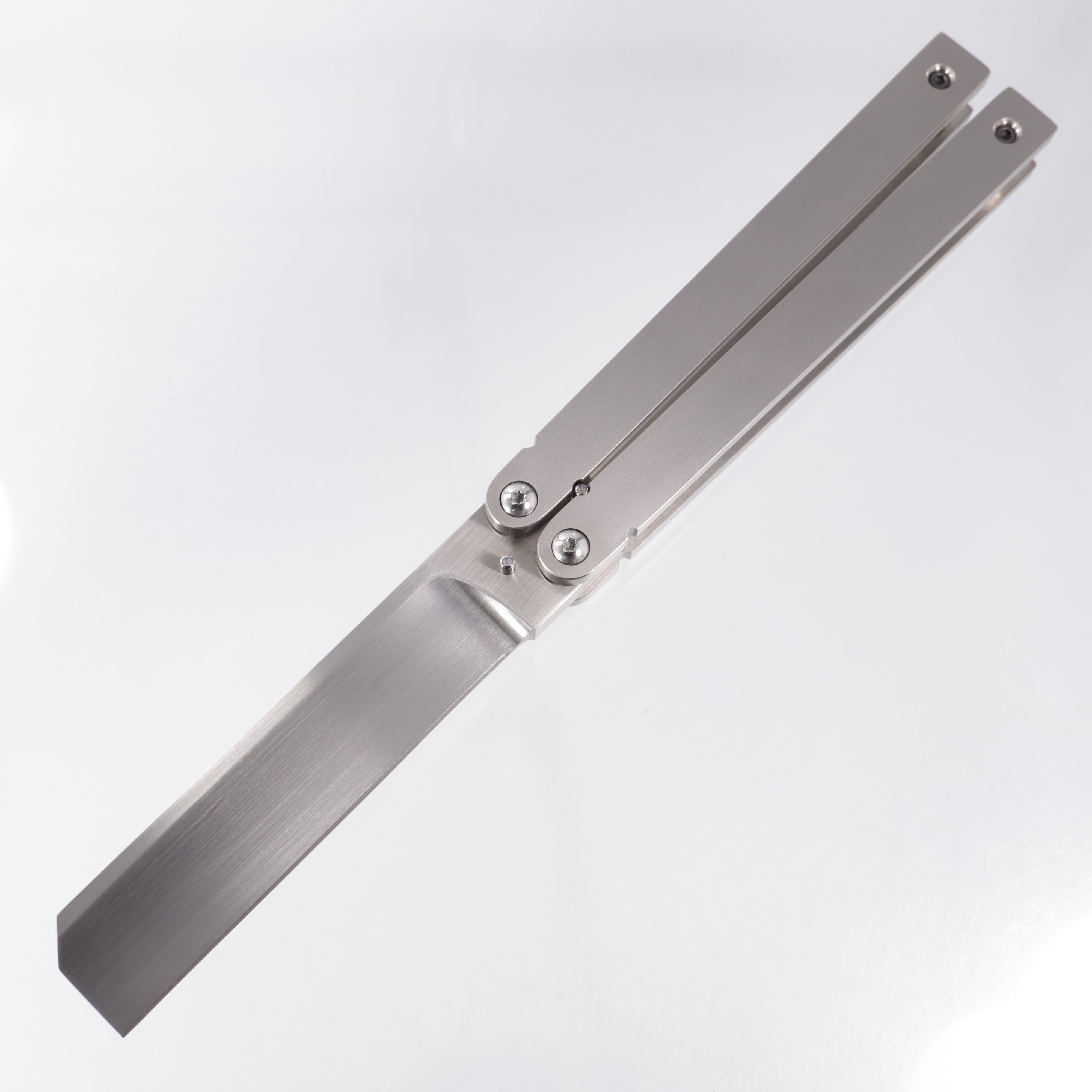 Reese Weiland Fatty Slash Balisong Protoype - Orange Peel Titanium - Hand Rubbed Satin Blade *PRE-OWNED*