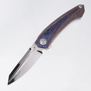 Dew Hara Meteor Custom 1 of 1 - Damascus Aurora Polish w/ ZirMascus Inlays - High Polish M390 - 08/2025 Build *PRE-OWNED*